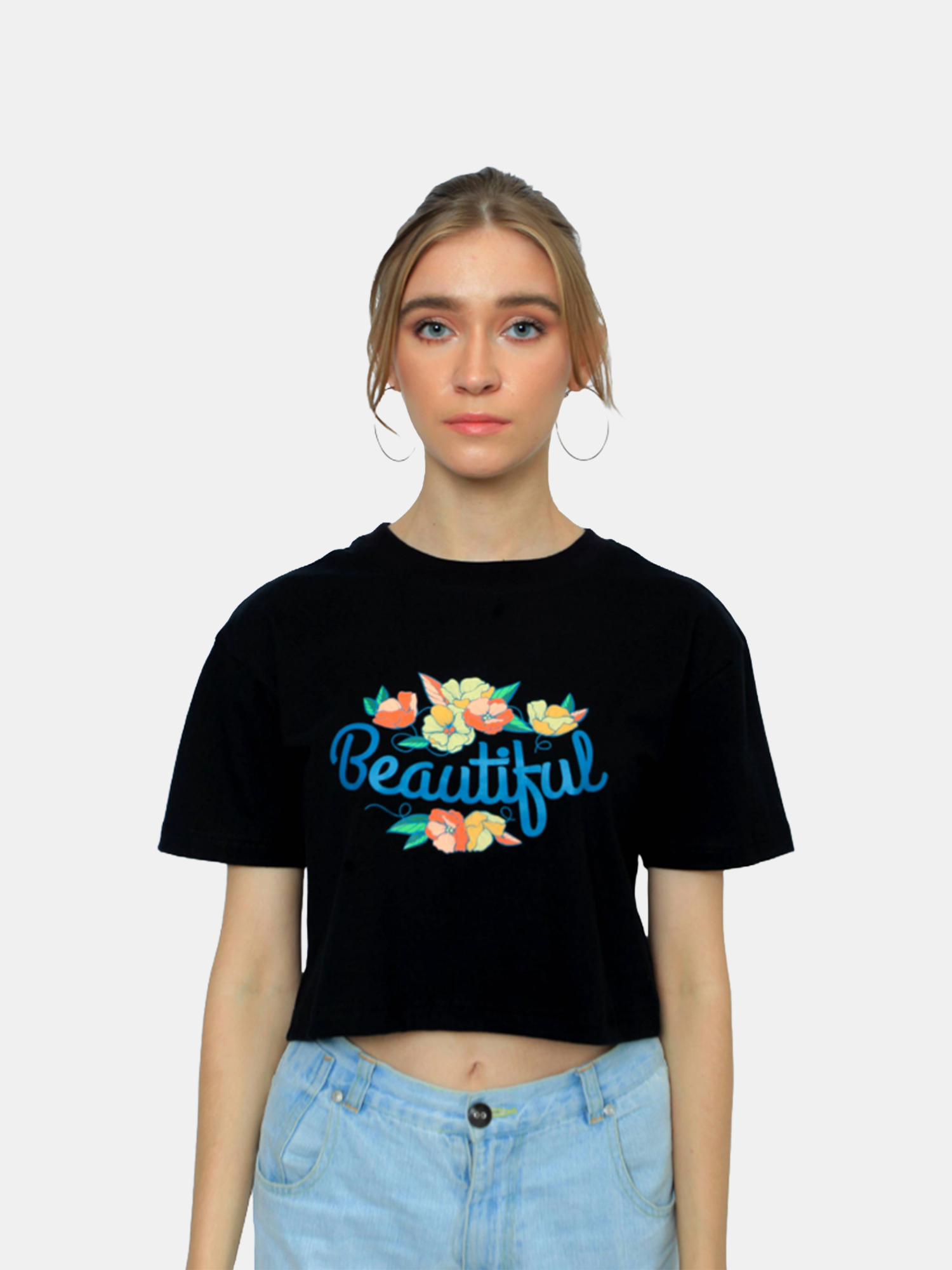 Carol - Women's Black Crop Top view 4