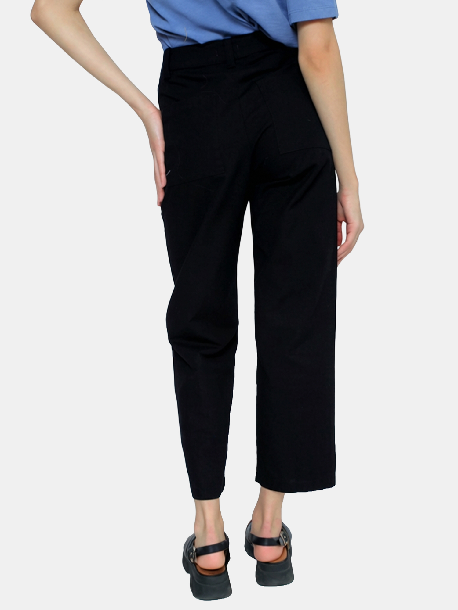 Frankie - Women's Black Cotton Pants view 3