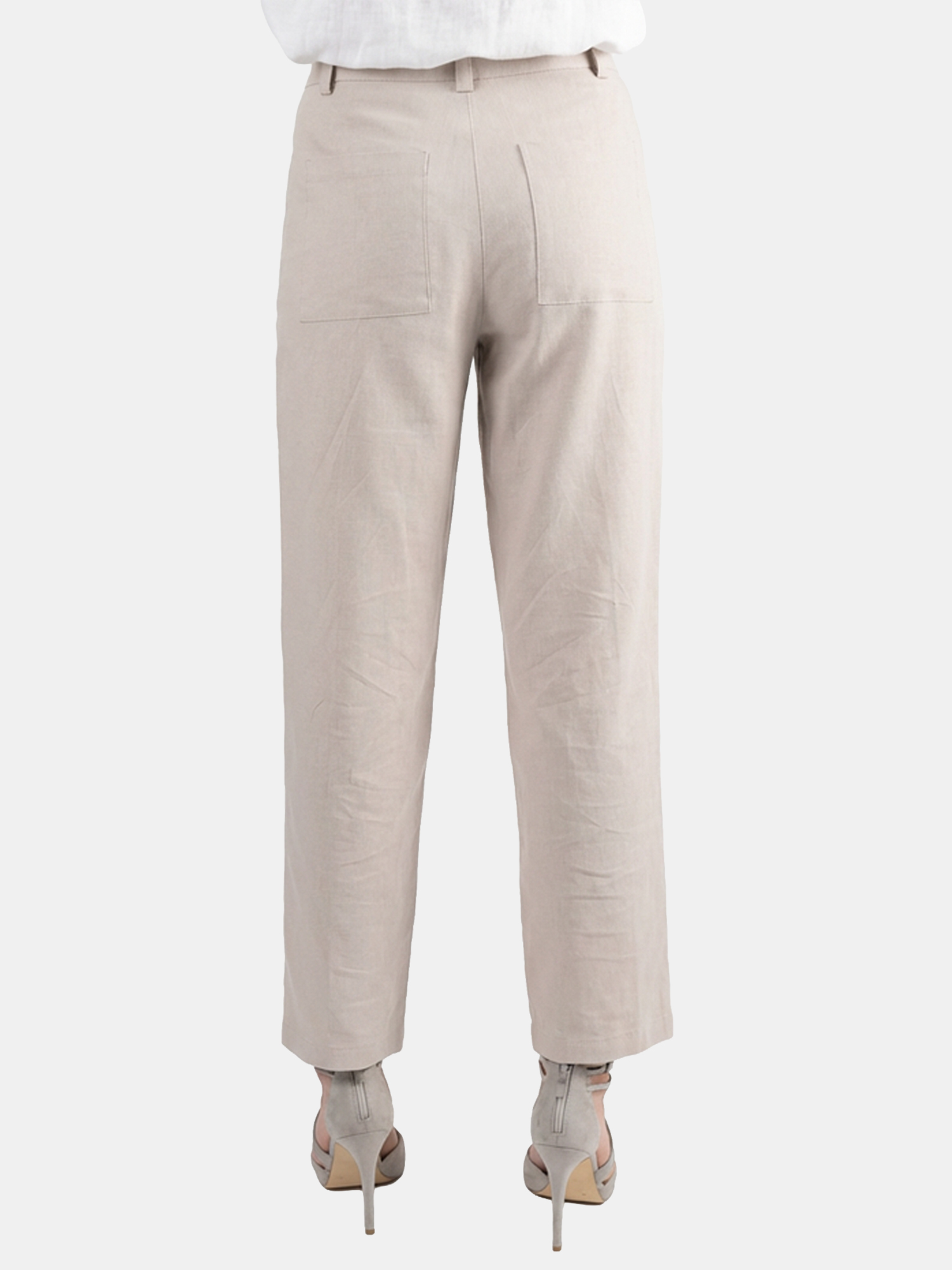 Frankie - Women's Grey Cotton Pants view 2