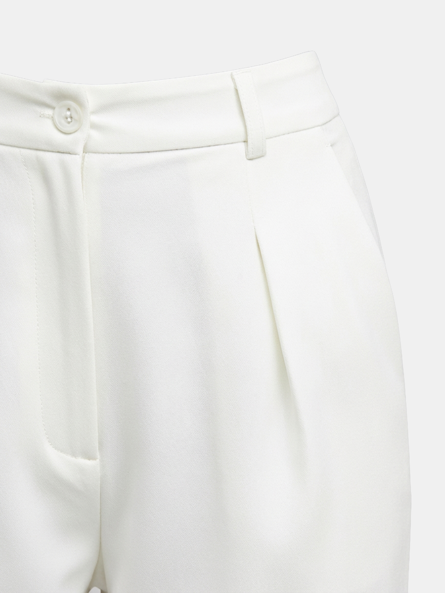 Charlie - Women's White Cotton Viscose Pants view 5