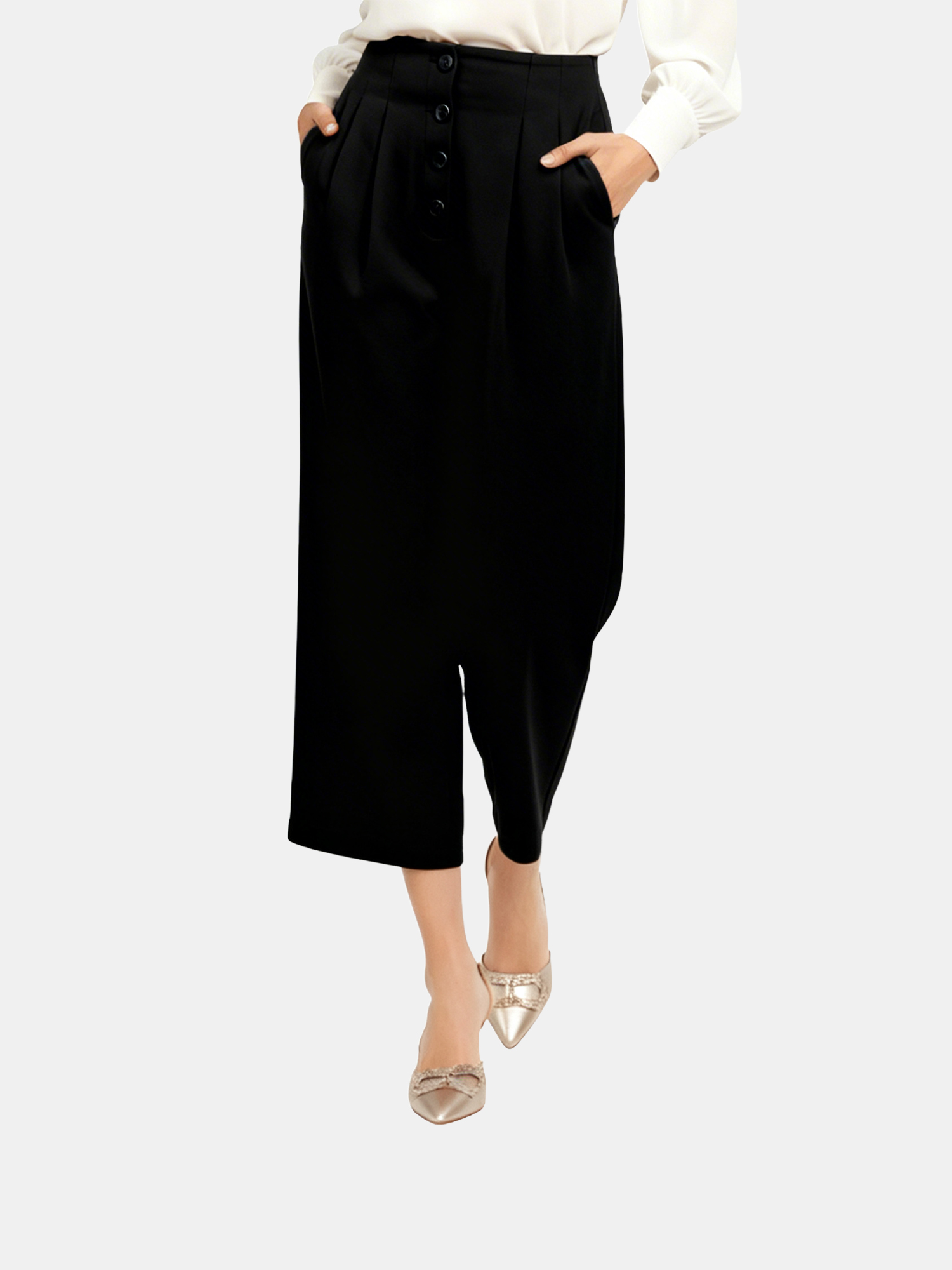Nancy - Women's Black Culotte view 4