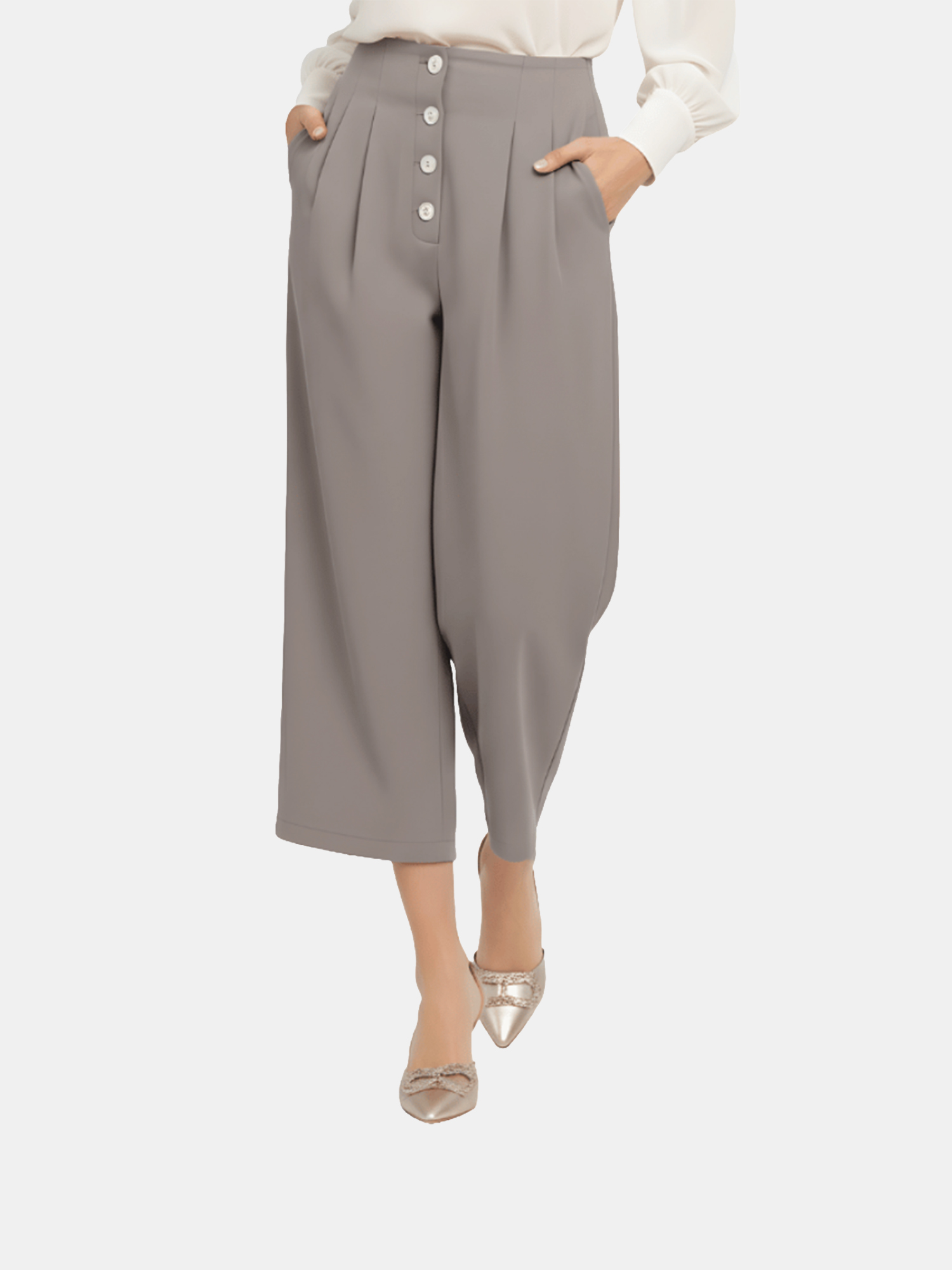 Nancy - Women's Grey Culotte view 5