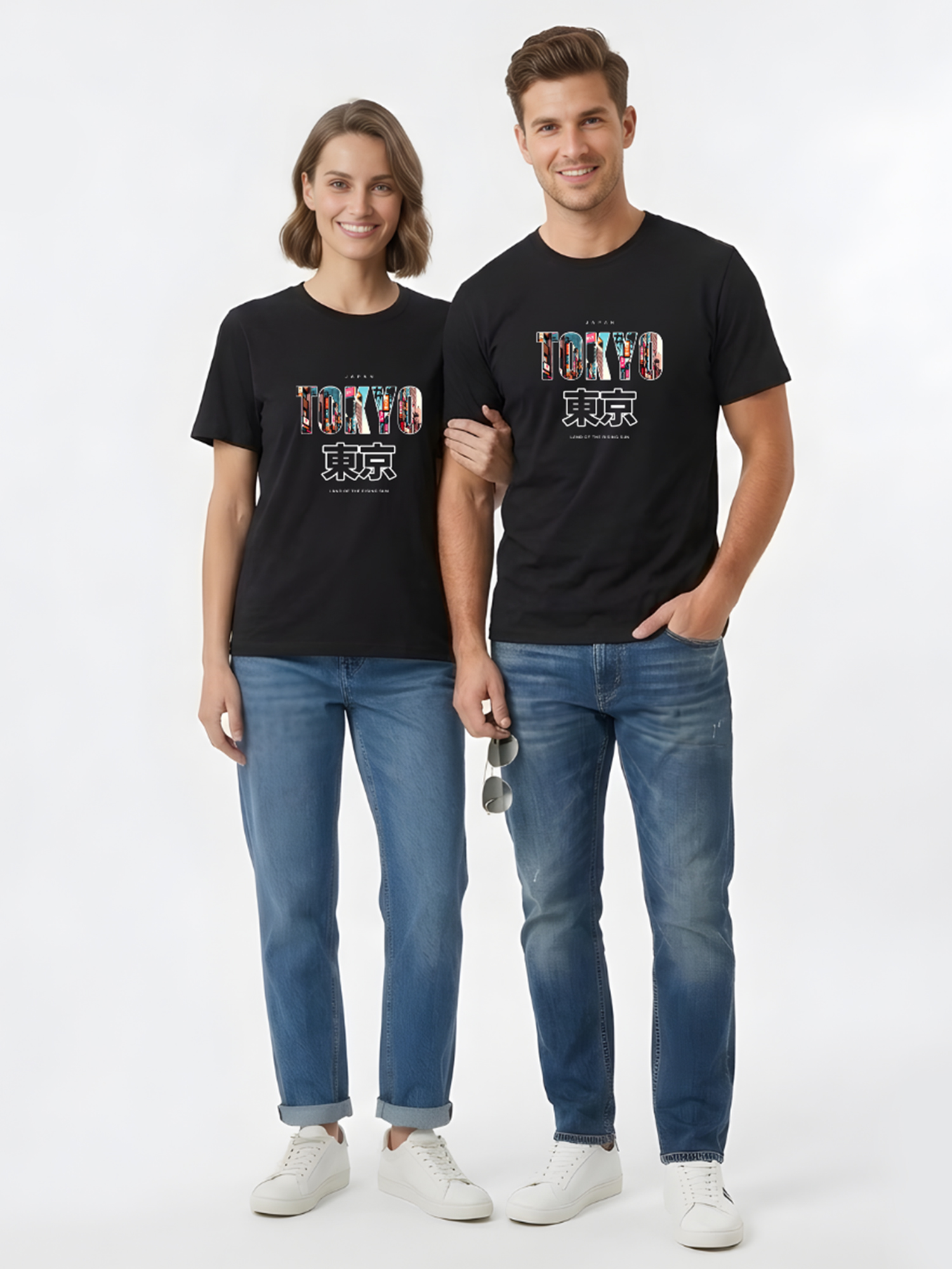 Regular Fit Black Cotton Graphic Tshirt UTR66