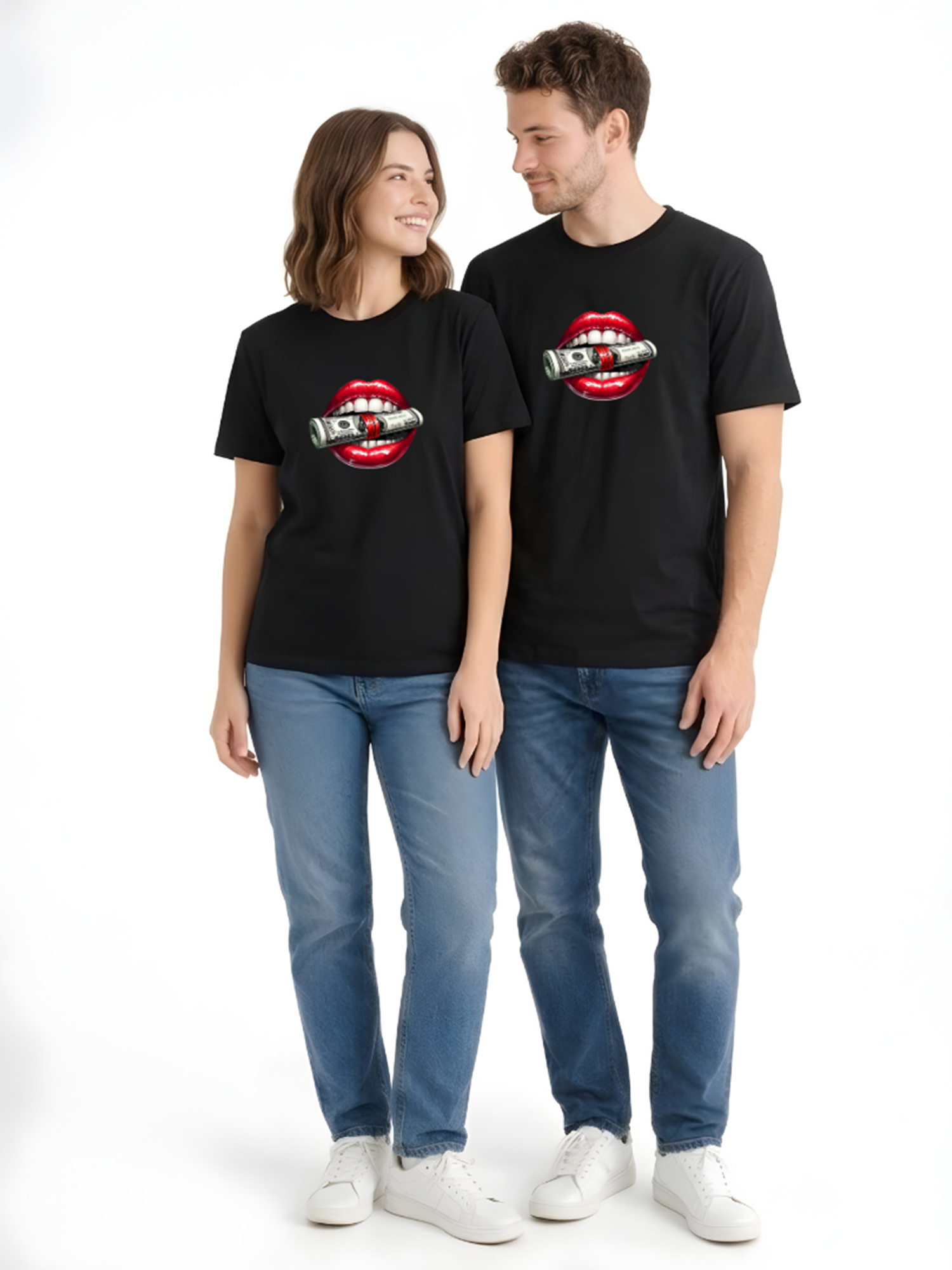 Regular Fit Black Cotton Graphic Tshirt UTR74