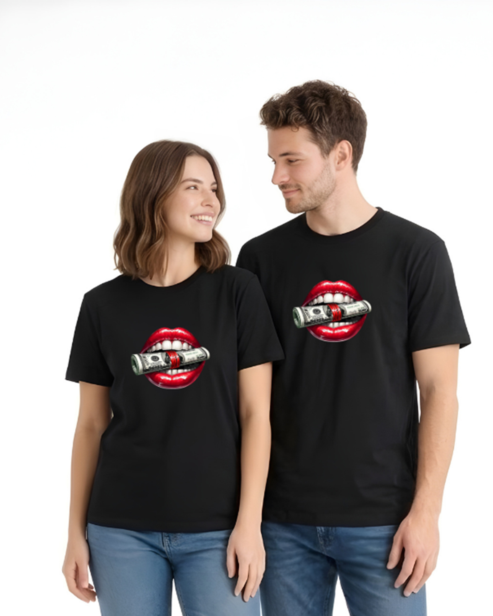 Regular Fit Black Cotton Graphic Tshirt UTR74 view 4