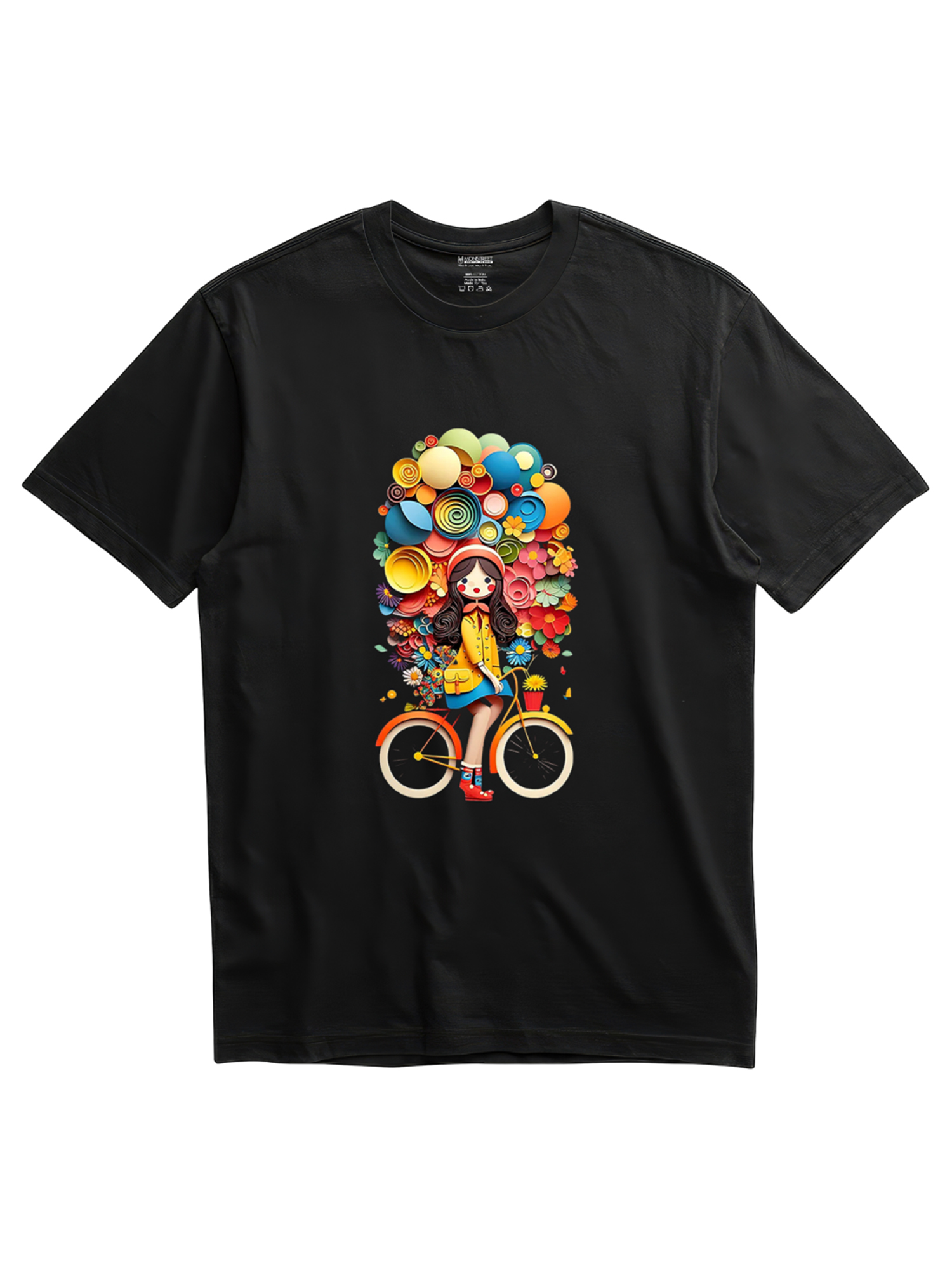 Regular Fit Black Cotton Graphic Tshirt UTR80 view 2