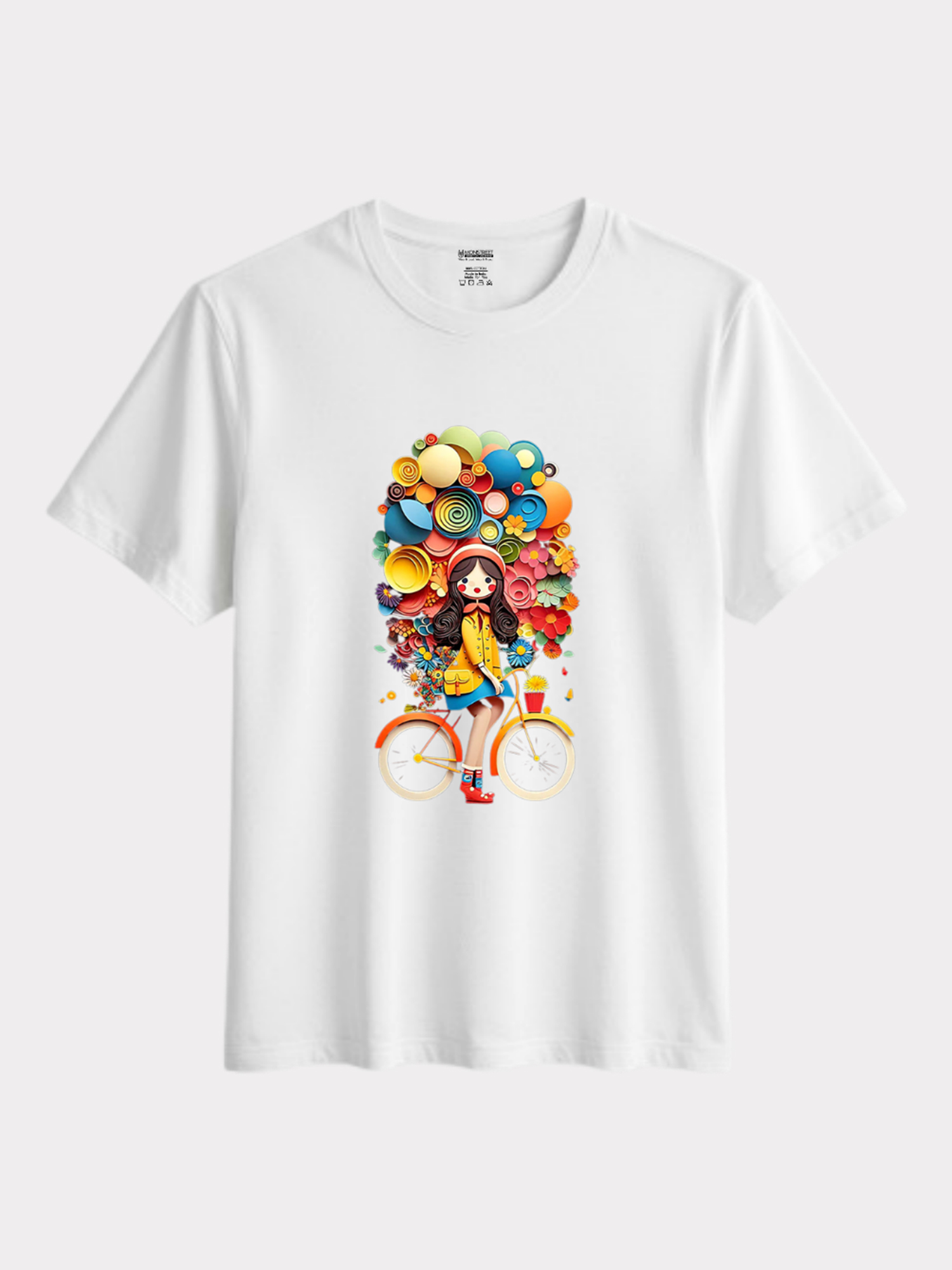Regular Fit White Cotton Graphic Tshirt UTR80 view 3