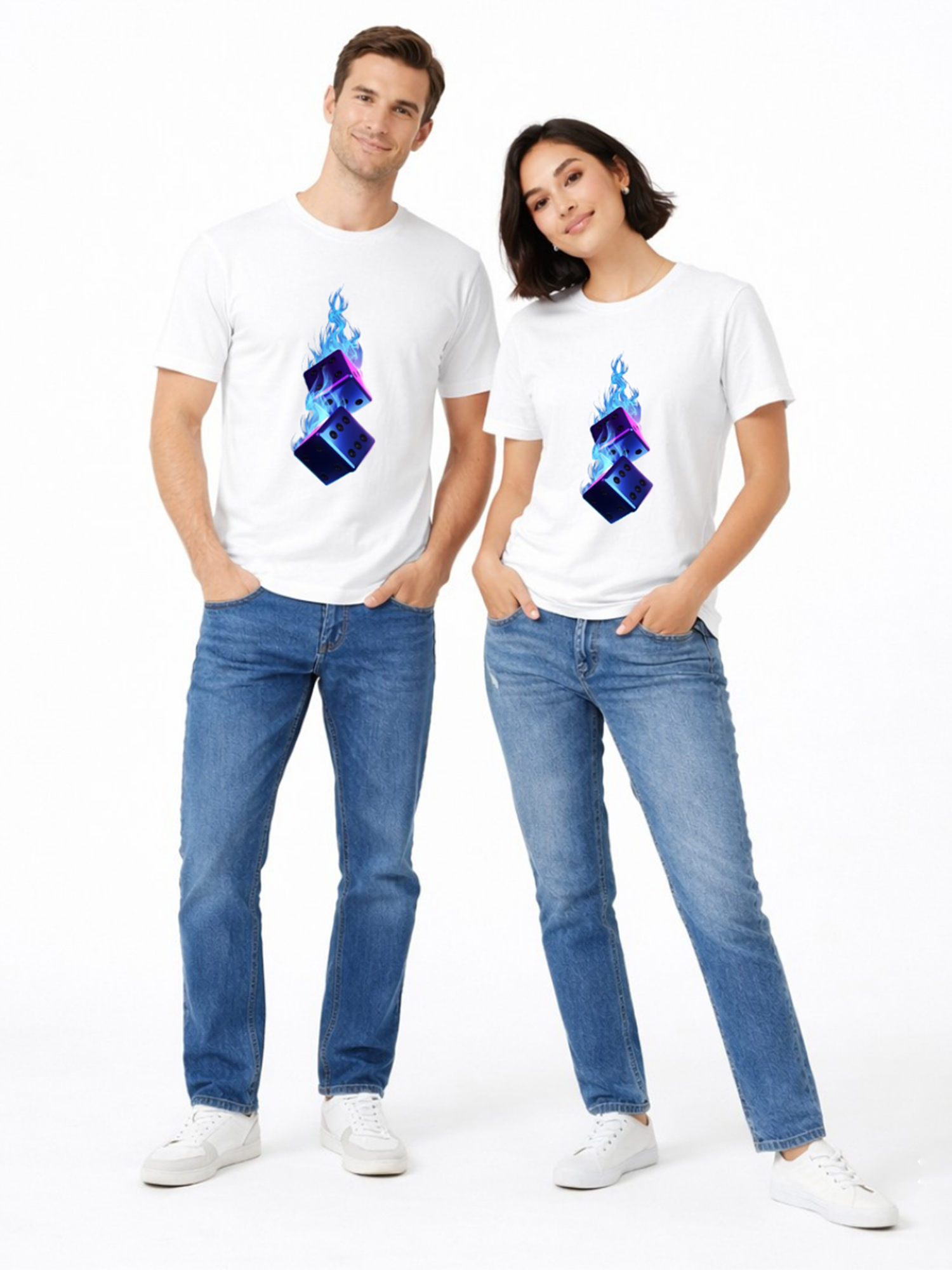 Regular Fit White Cotton Graphic Tshirt UTR104