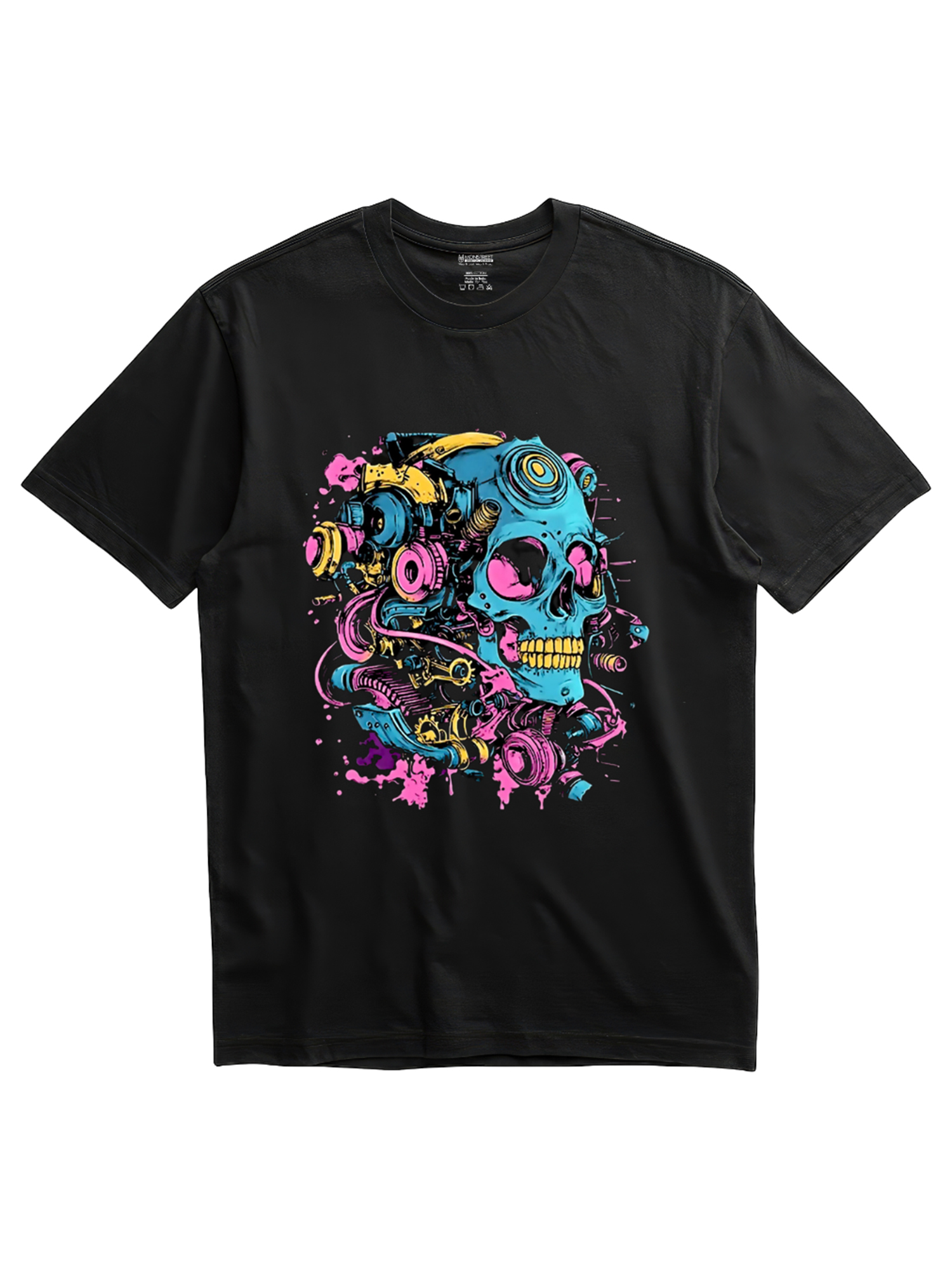 Monstreet Regular Fit Black Cotton Graphic Tshirt UTR81 view 3