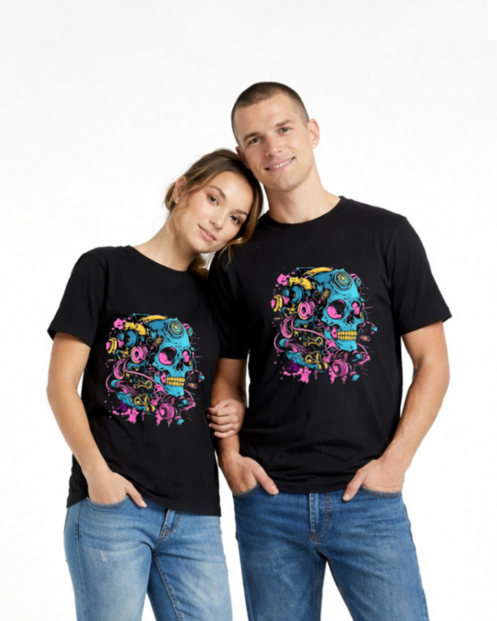 Monstreet Regular Fit Black Cotton Graphic Tshirt UTR81 view 4