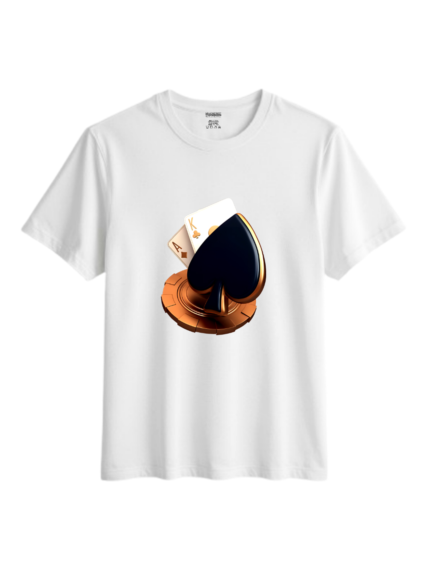 Monstreet Regular Fit White Cotton Graphic Tshirt UTR105 view 3