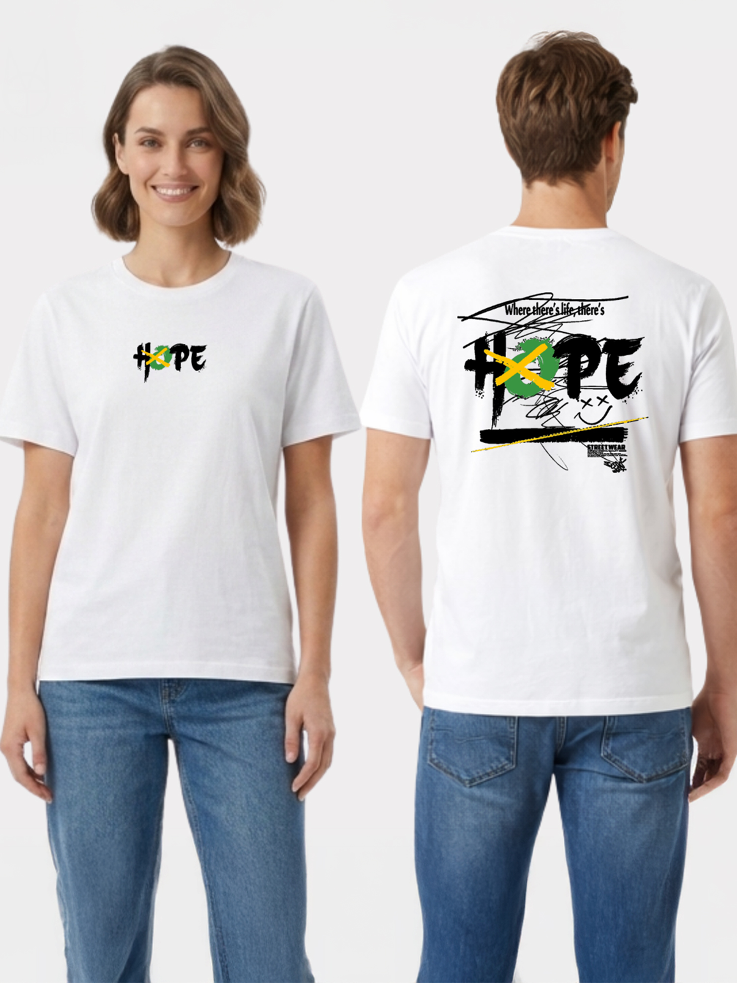 Monstreet Regular Fit White Cotton Graphic Tshirt UTR110 view 3