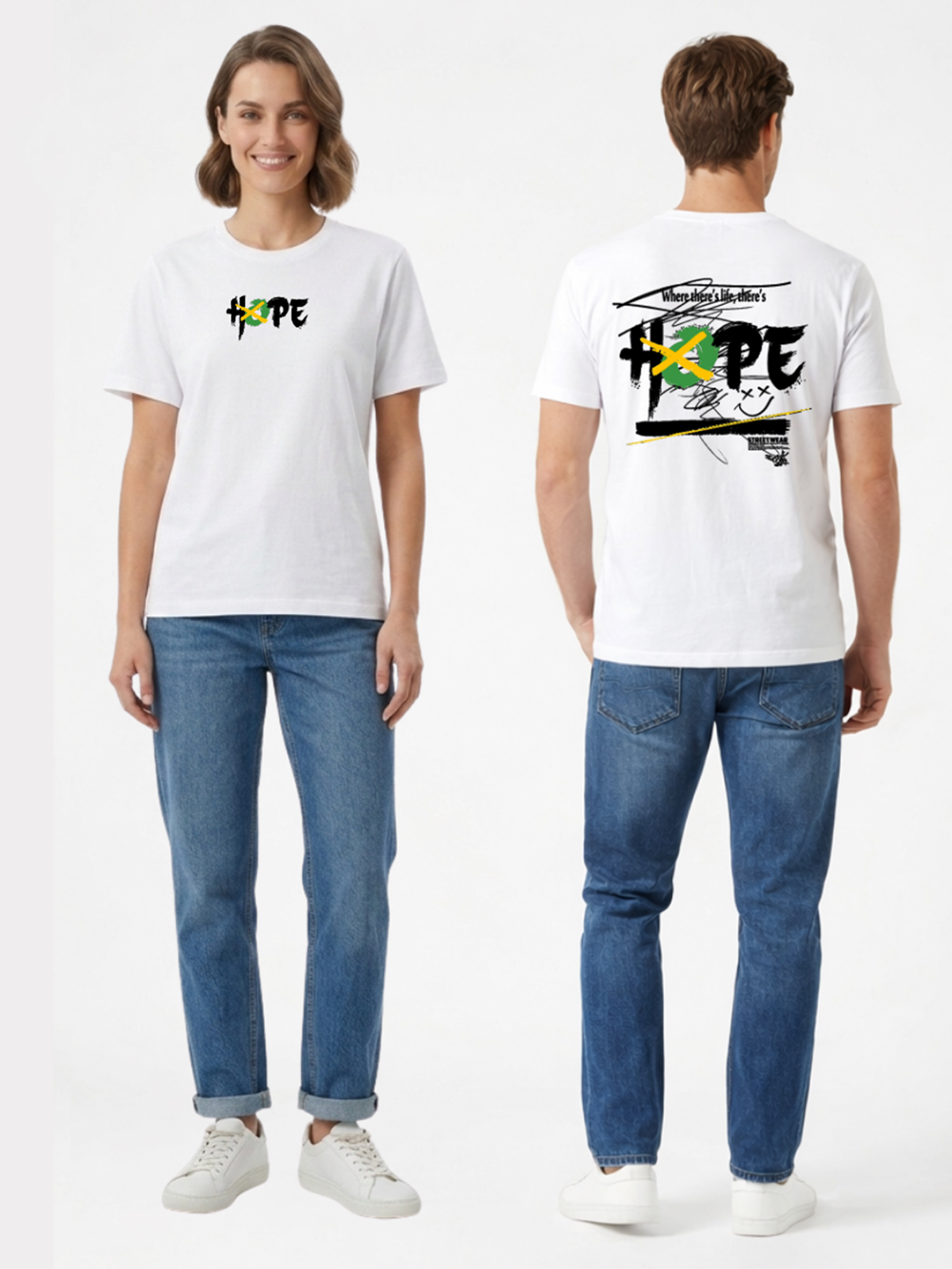 Monstreet Regular Fit White Cotton Graphic Tshirt UTR110 view 2