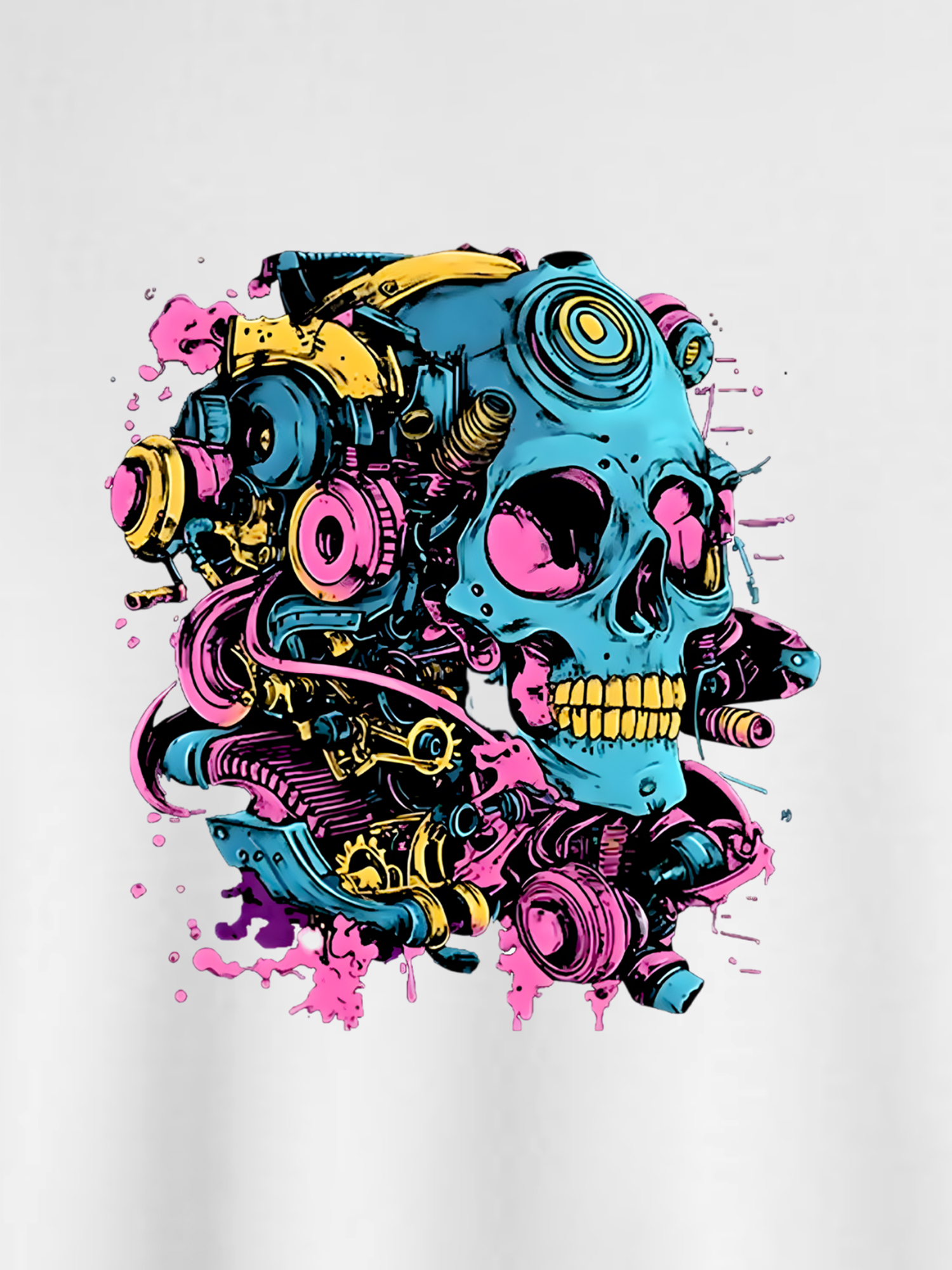 Regular Fit White Cotton Graphic Tshirt UTR81 view 2