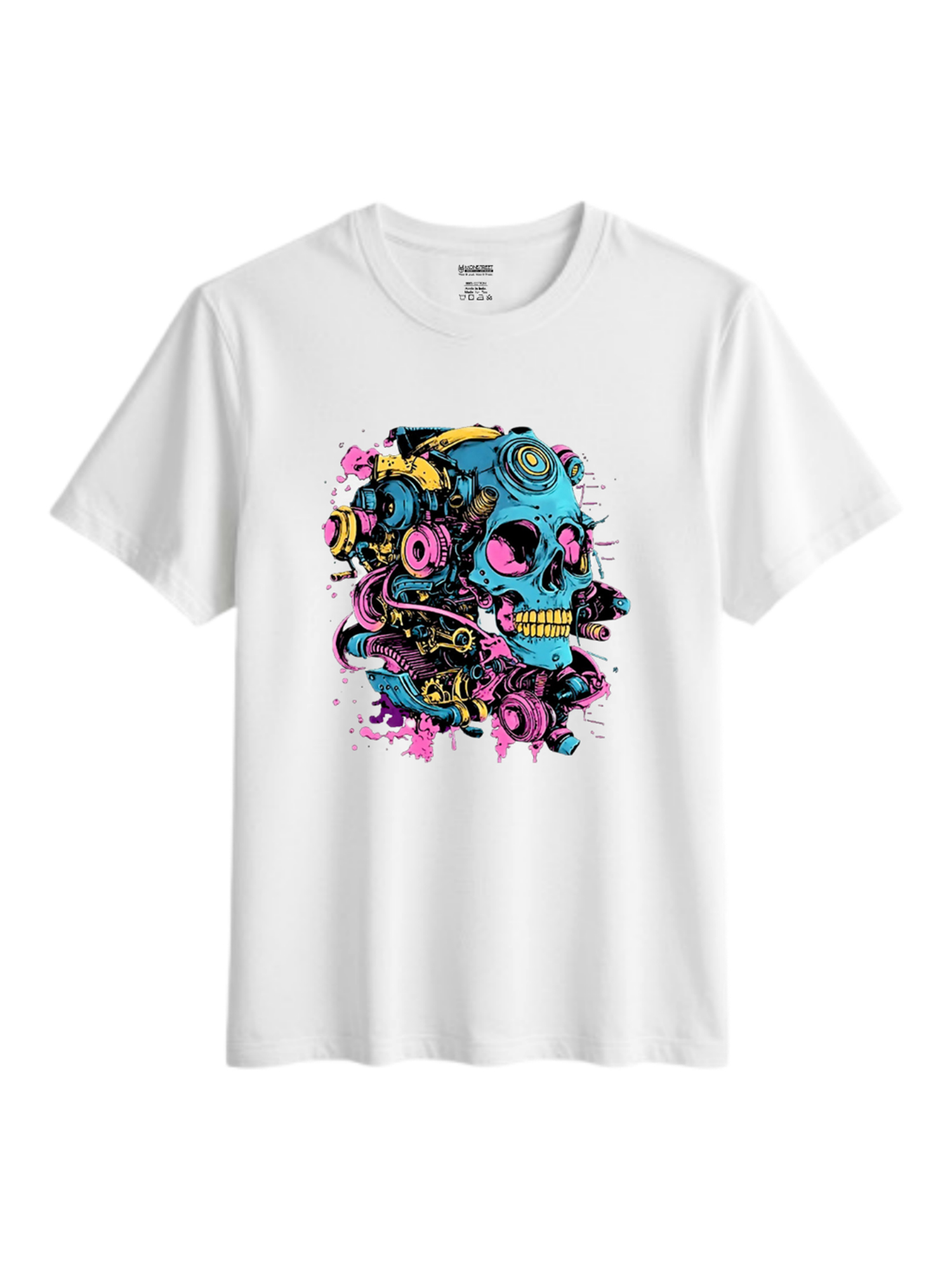 Regular Fit White Cotton Graphic Tshirt UTR81 view 3
