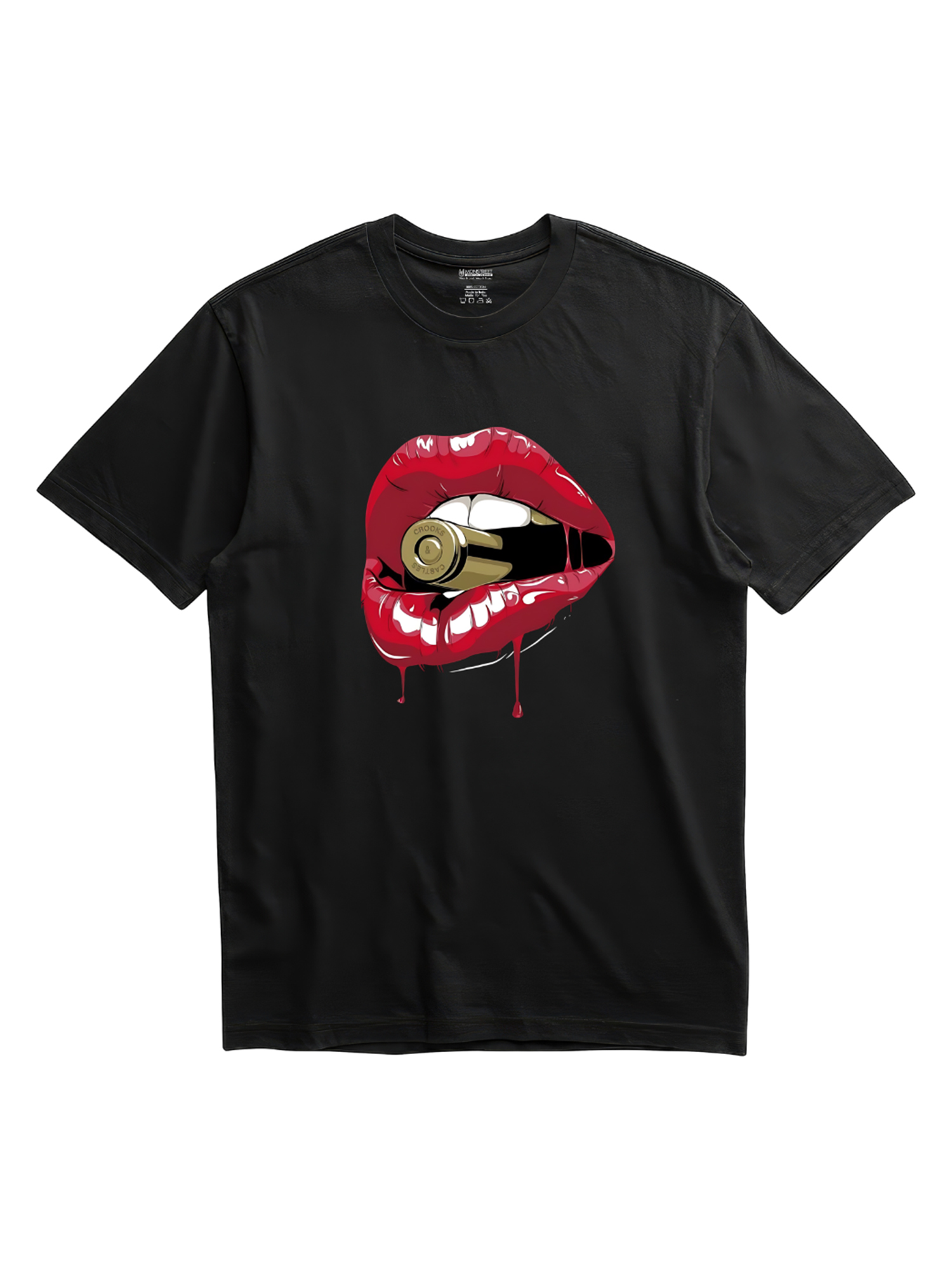 Regular Fit Black Cotton Graphic Tshirt UTR122 view 3