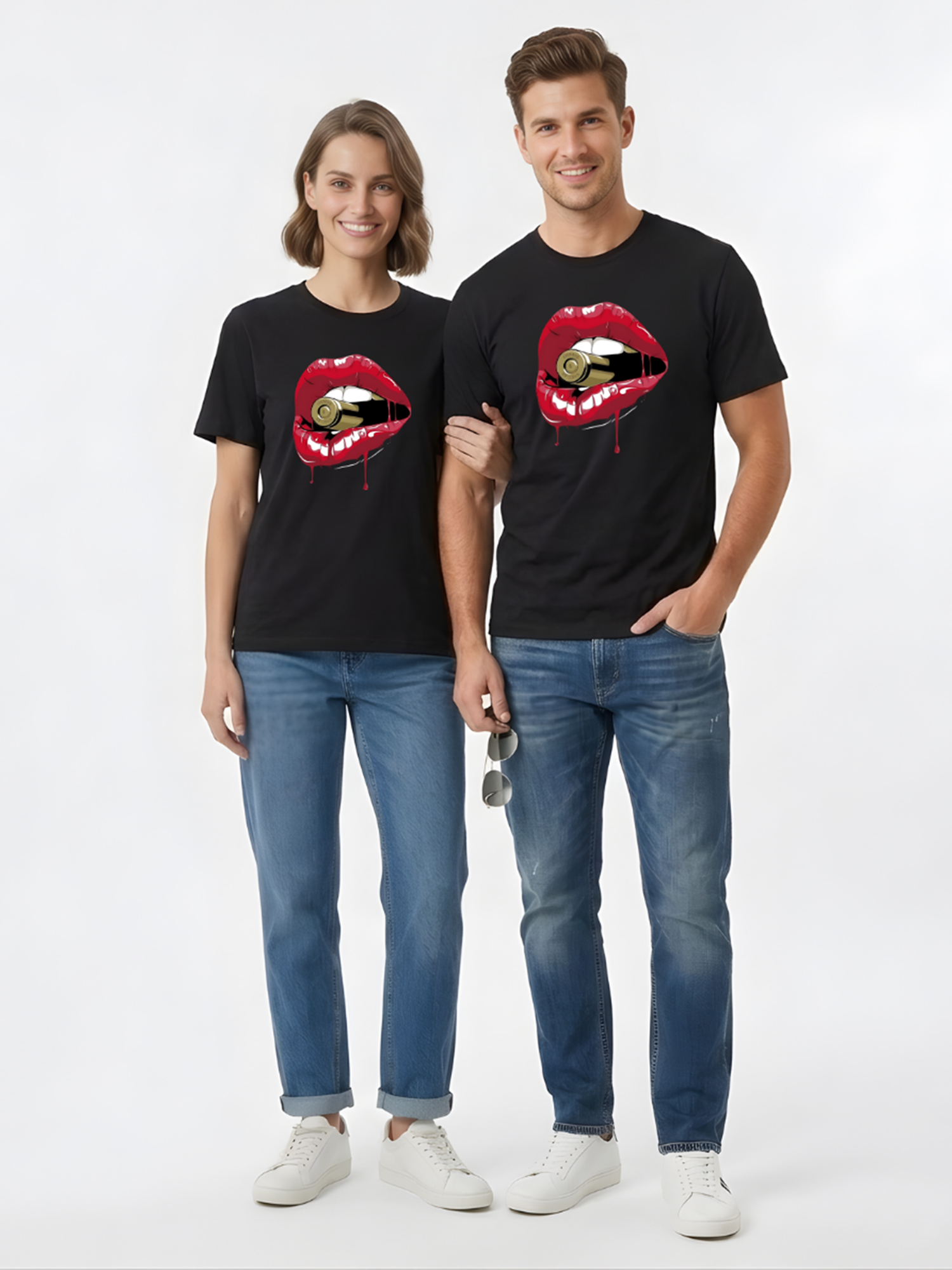 Regular Fit Black Cotton Graphic Tshirt UTR122