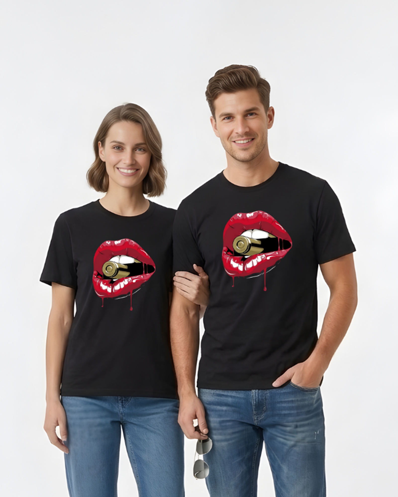 Regular Fit Black Cotton Graphic Tshirt UTR122 view 5