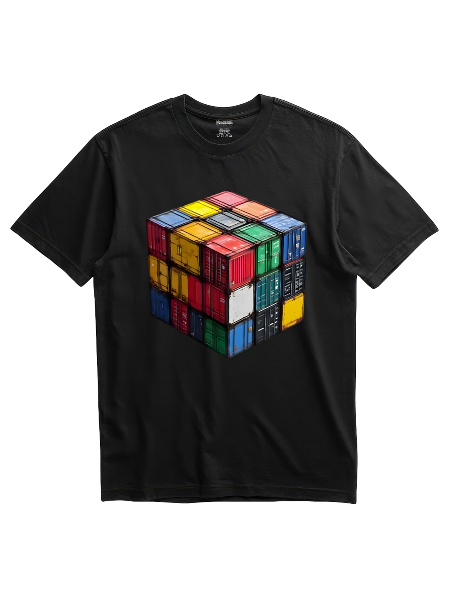 Regular Fit Black Cotton Graphic Tshirt UTR82 view 3