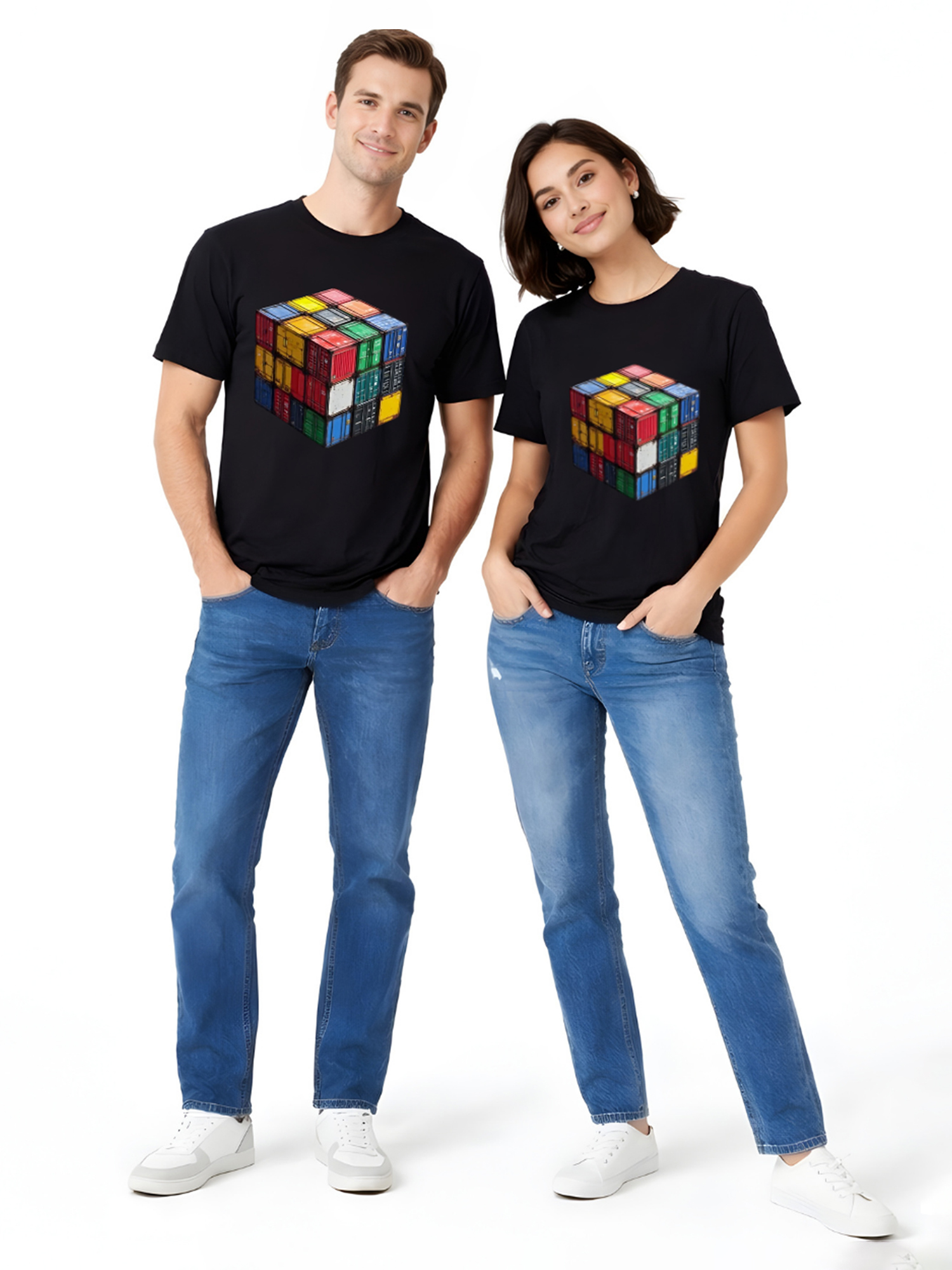 Regular Fit Black Cotton Graphic Tshirt UTR82