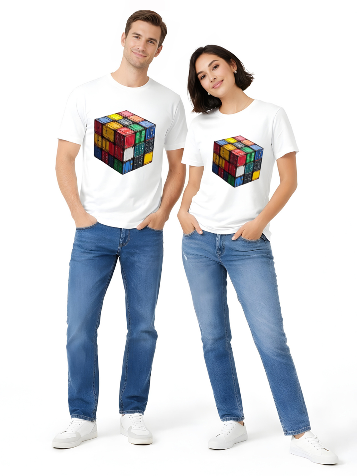 Regular Fit White Cotton Graphic Tshirt UTR82