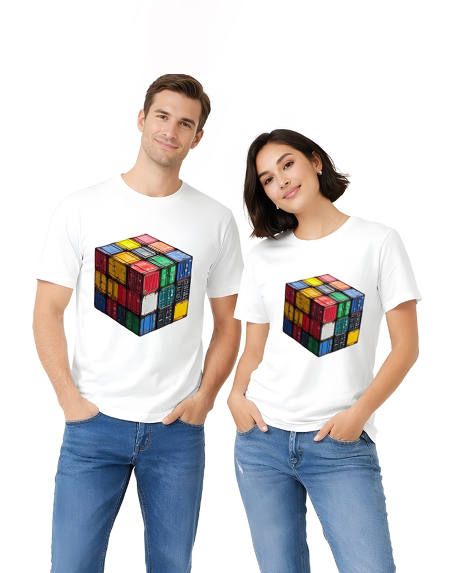 Regular Fit White Cotton Graphic Tshirt UTR82 view 5