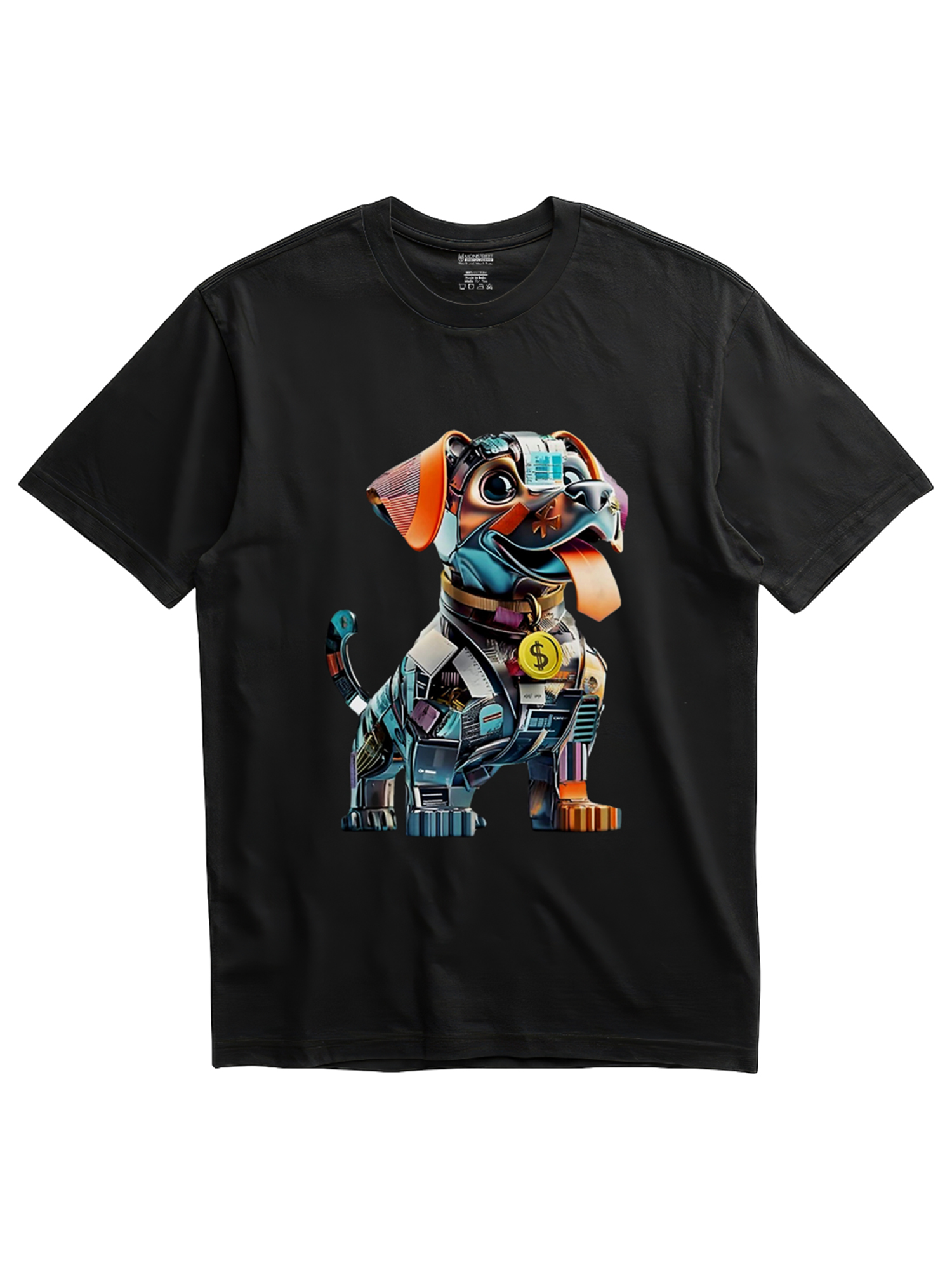 Regular Fit Black Cotton Graphic Tshirt UTR83 view 3