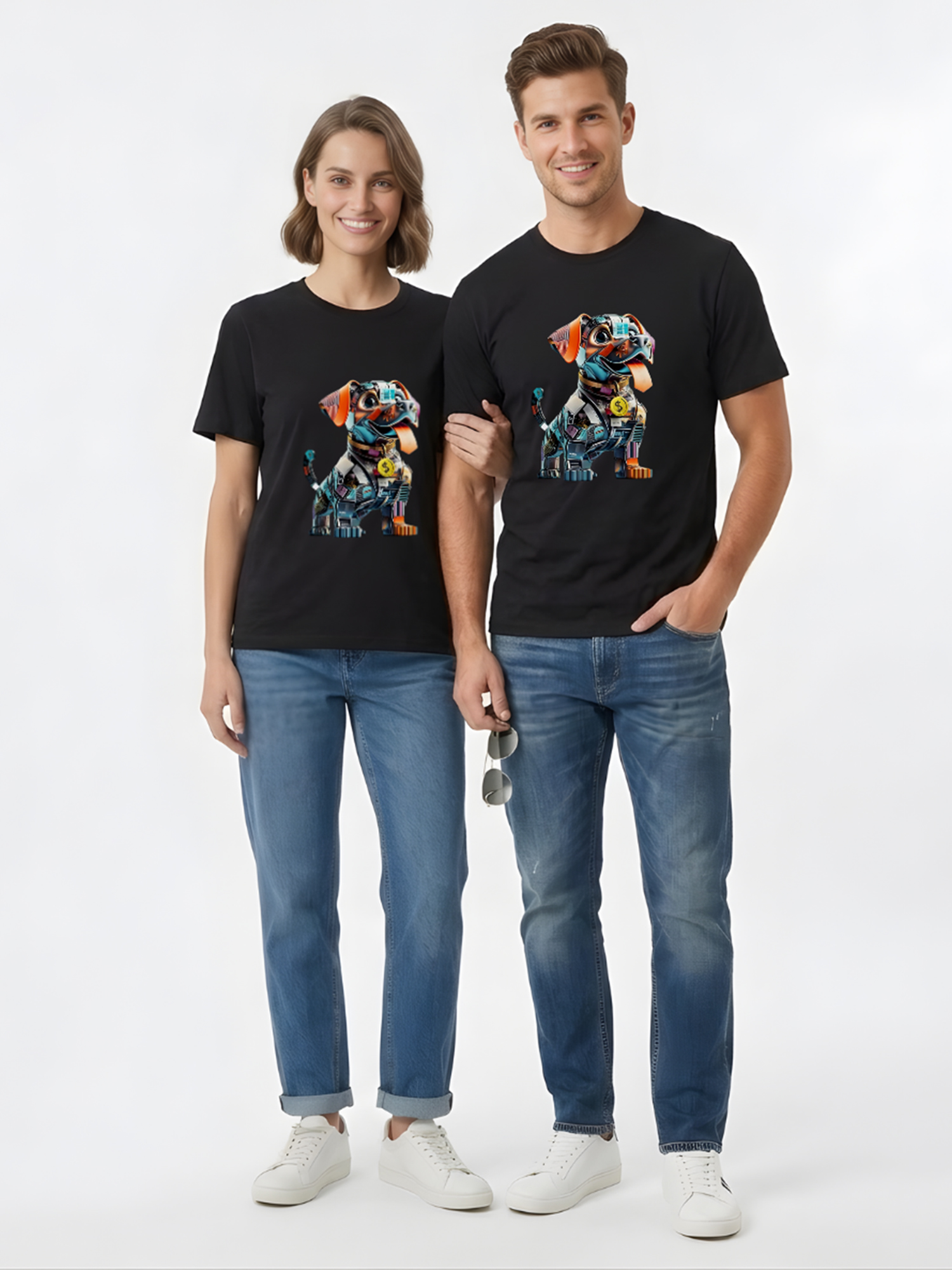 Regular Fit Black Cotton Graphic Tshirt UTR83
