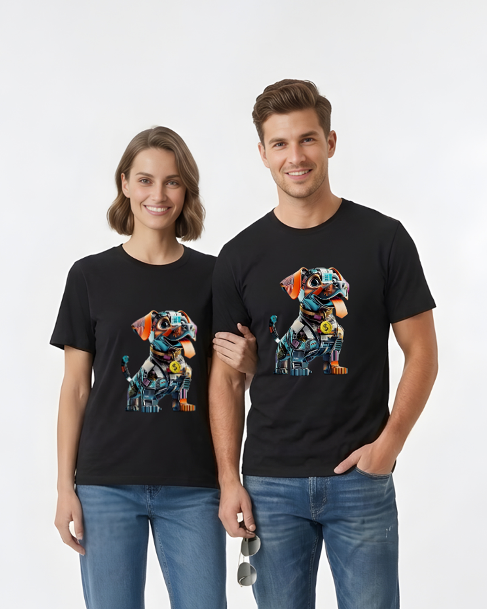 Regular Fit Black Cotton Graphic Tshirt UTR83 view 5