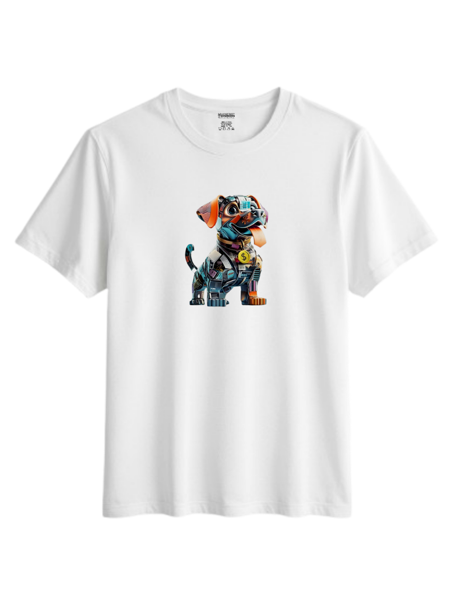 Regular Fit White Cotton Graphic Tshirt UTR83 view 3