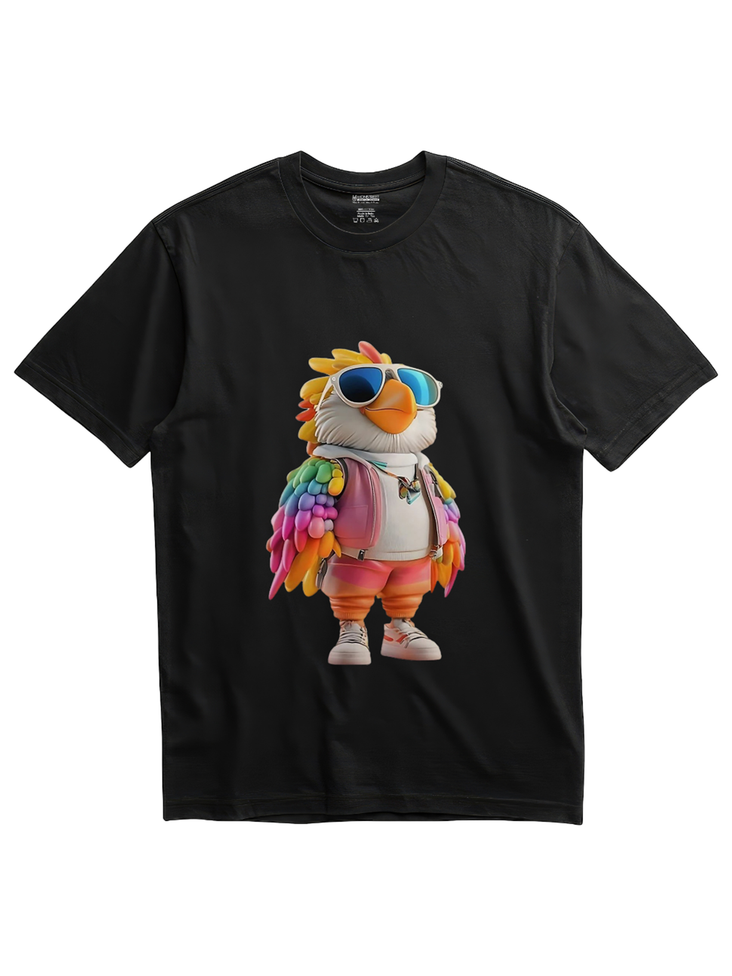 Regular Fit Black Cotton Graphic Tshirt UTR84 view 3