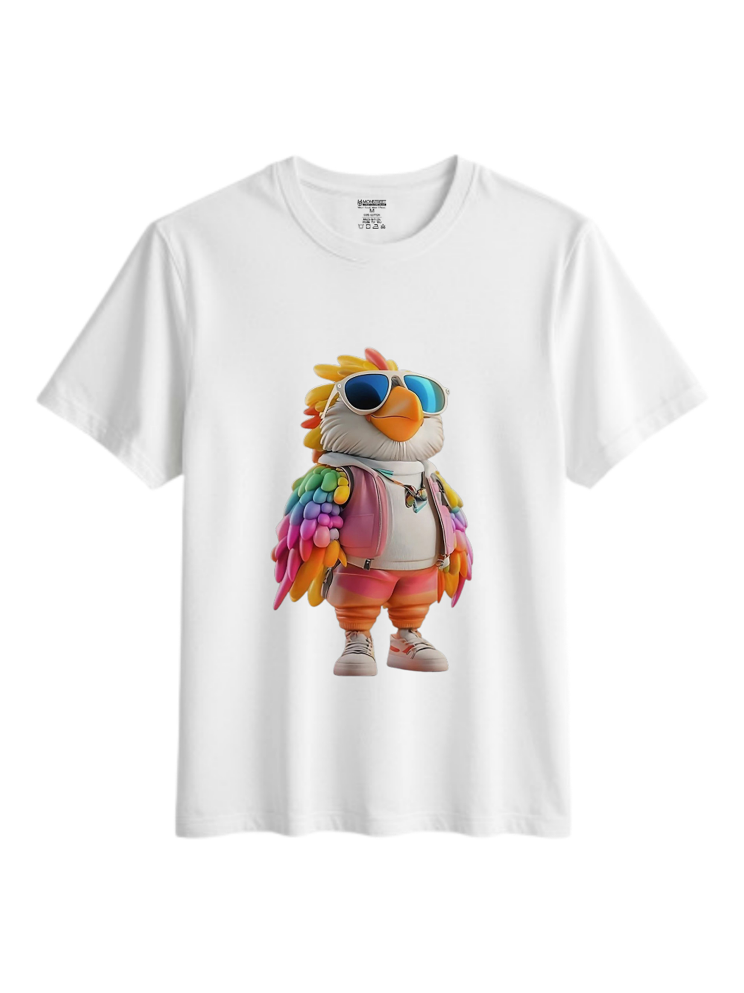 Regular Fit White Cotton Graphic Tshirt UTR84 view 3