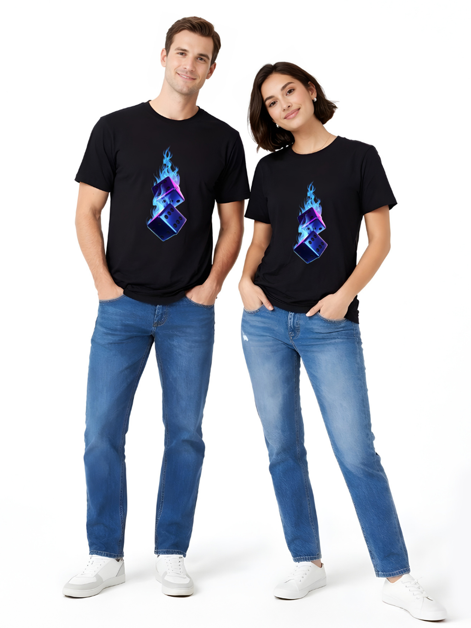 Regular Fit Black Cotton Graphic Tshirt UTR104
