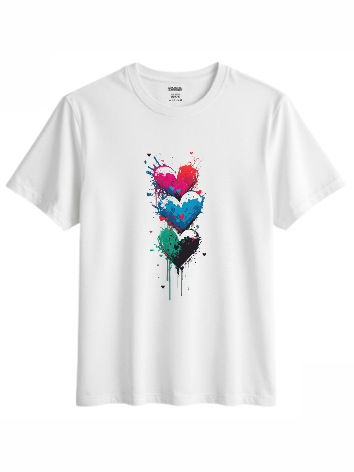 Regular Fit White Cotton Graphic Tshirt UTR152 view 3