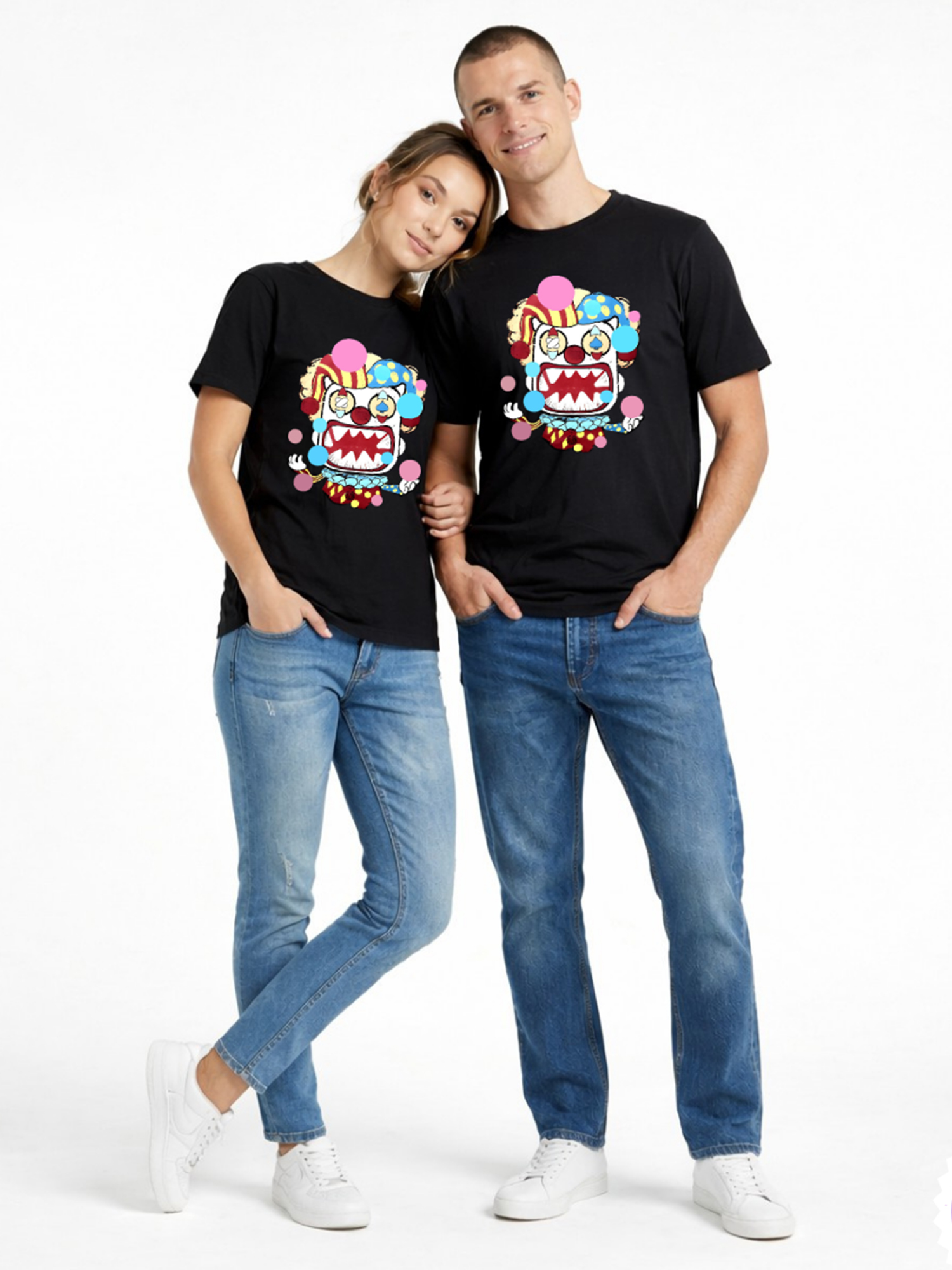 Regular Fit Black Cotton Graphic Tshirt UTR157