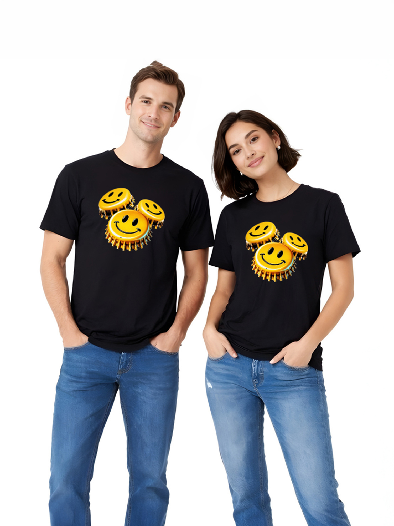 Regular Fit Black Cotton Graphic Tshirt UTR158 view 4
