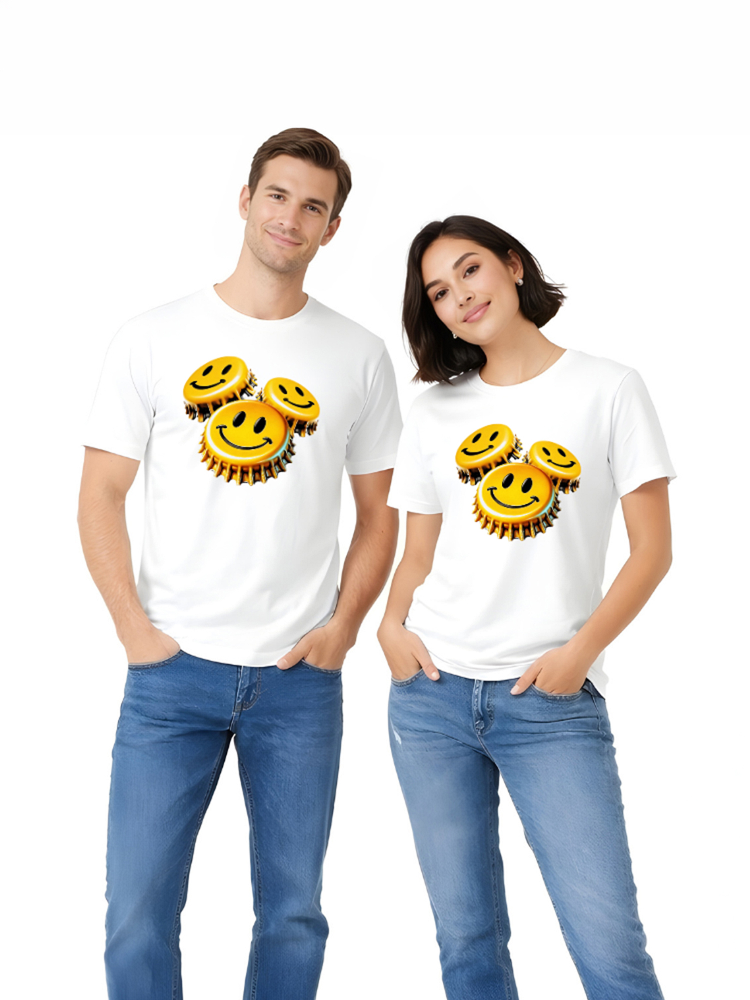 Regular Fit White Cotton Graphic Tshirt UTR158 view 5