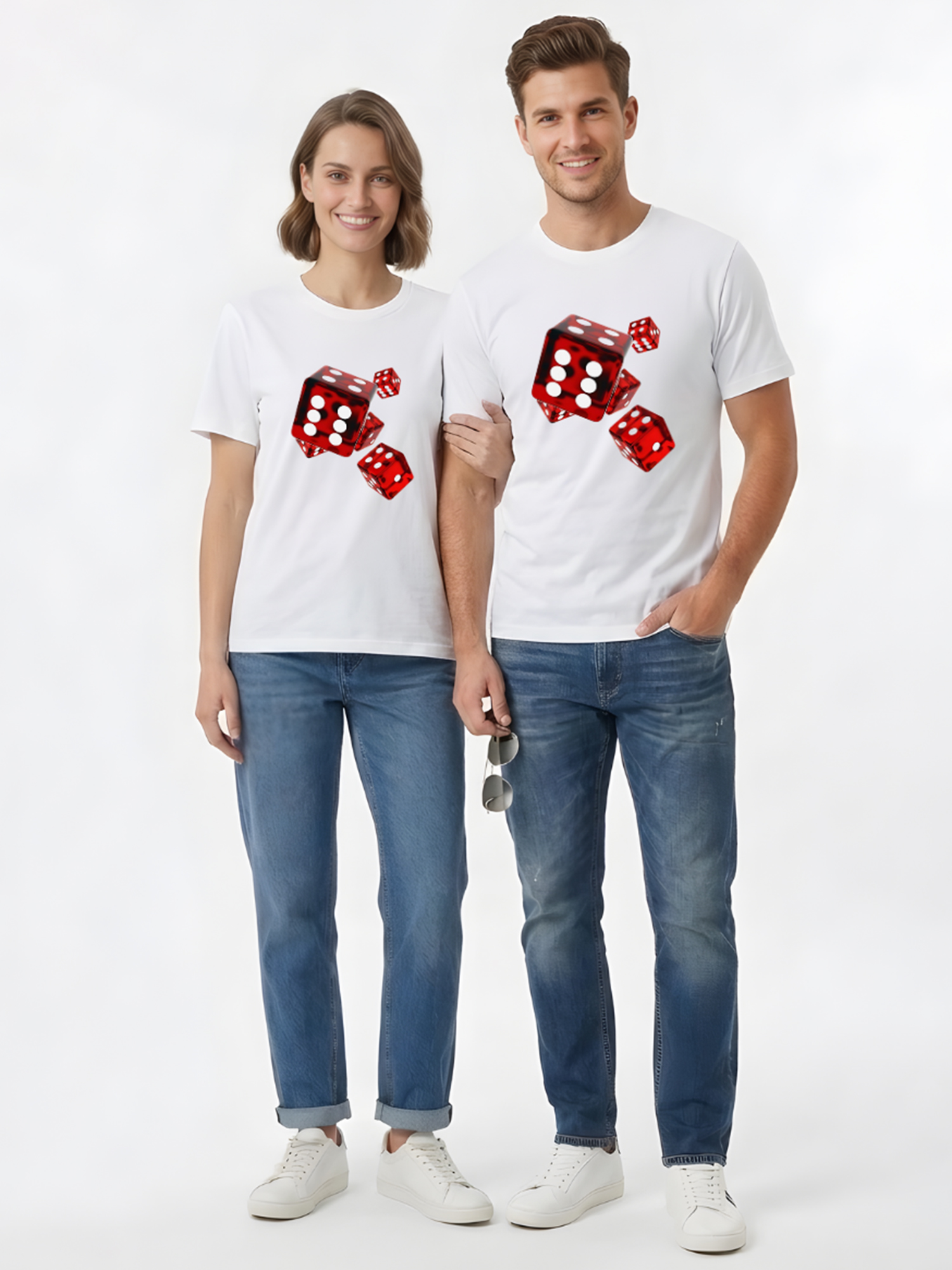 Regular Fit White Cotton Graphic Tshirt UTR159