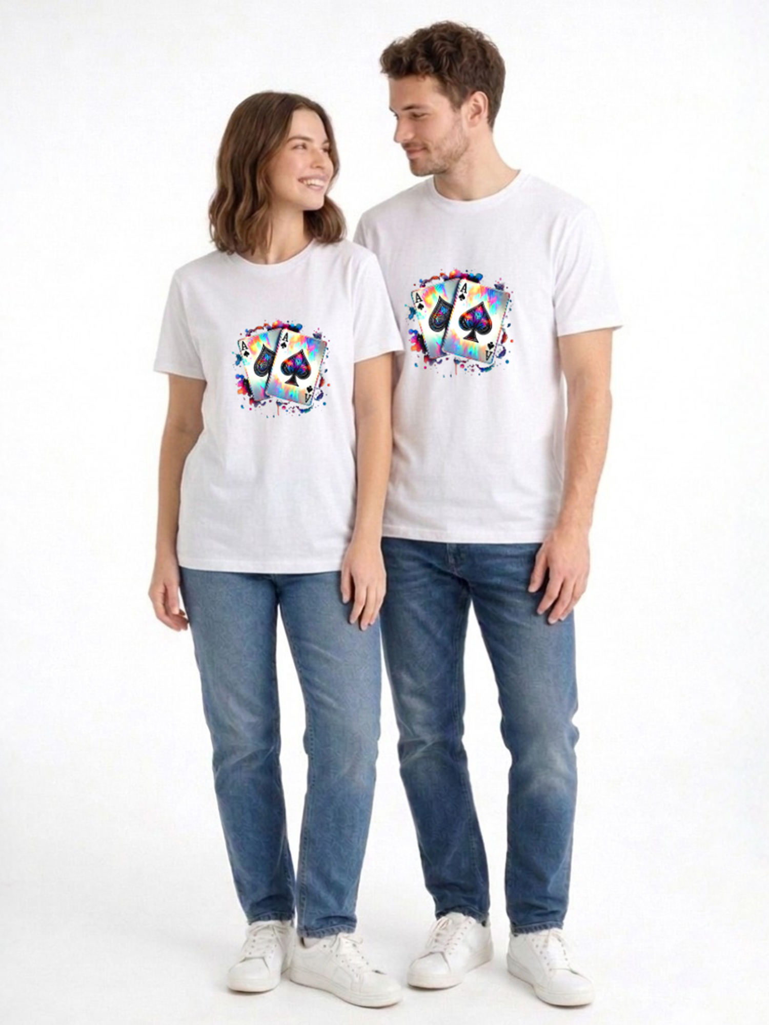 Regular Fit White Cotton Graphic Tshirt UTR164
