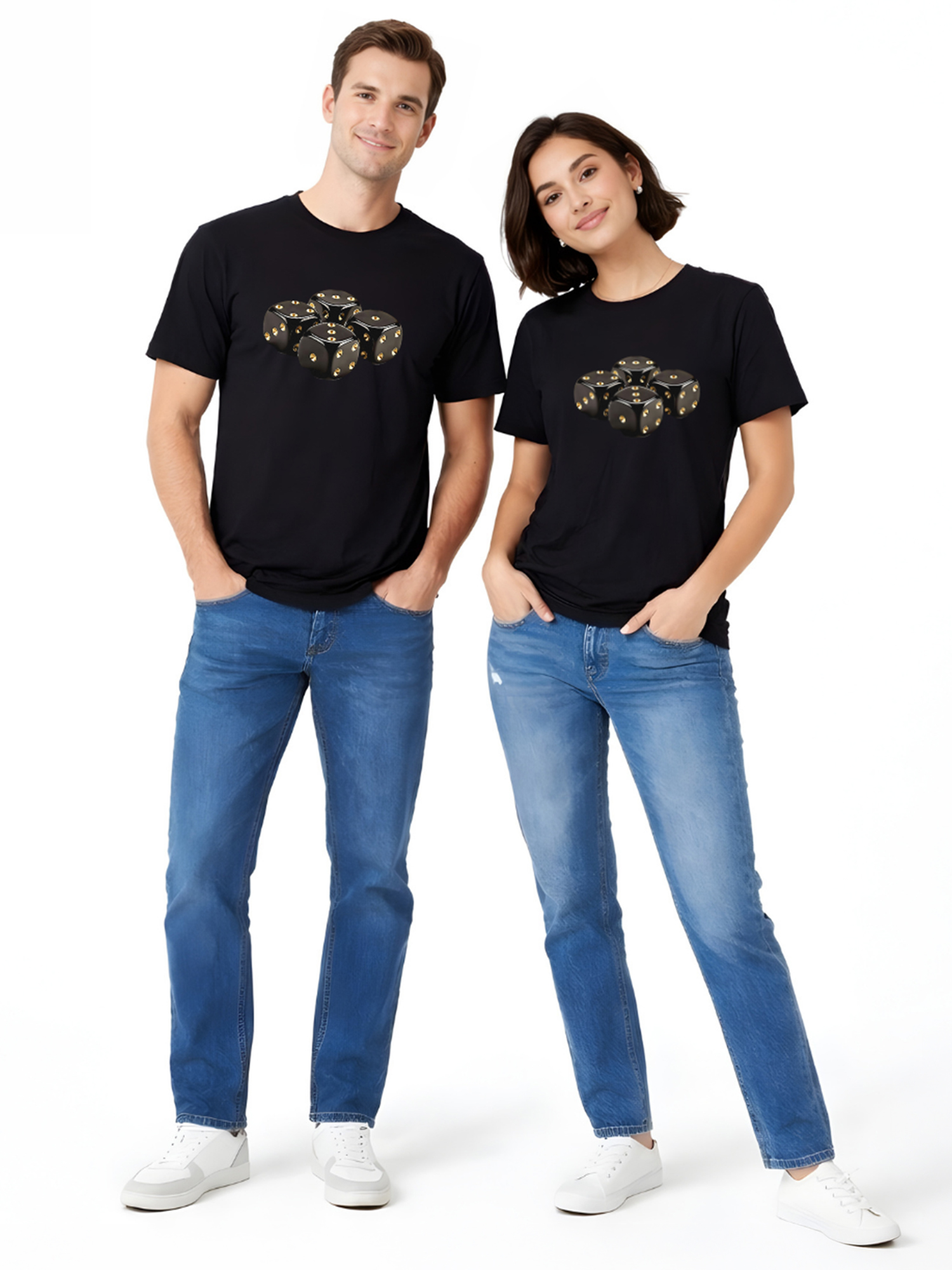 Regular Fit Black Cotton Graphic Tshirt UTR166
