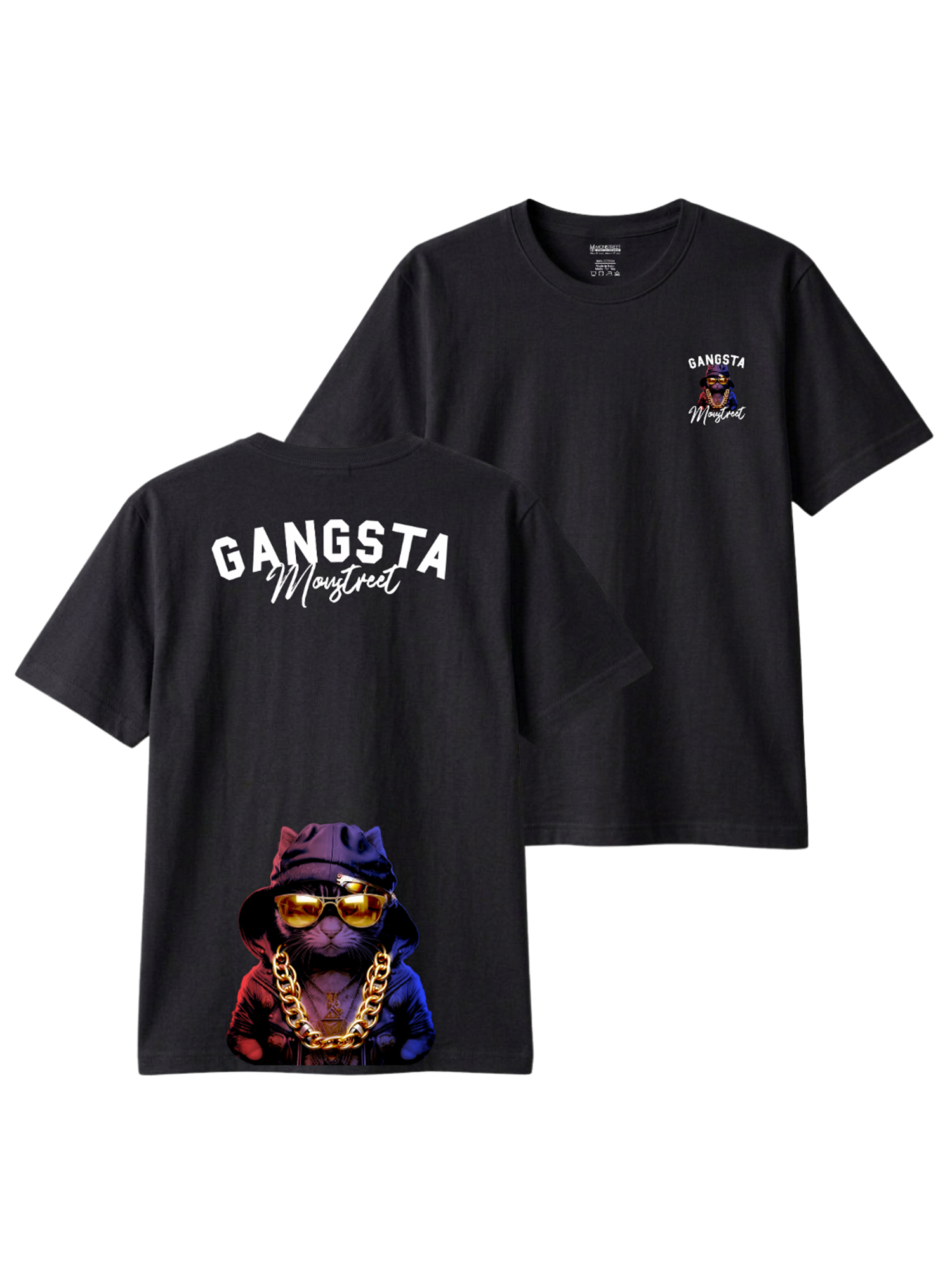 Regular Fit Black Cotton Graphic Tshirt UTR178 view 2