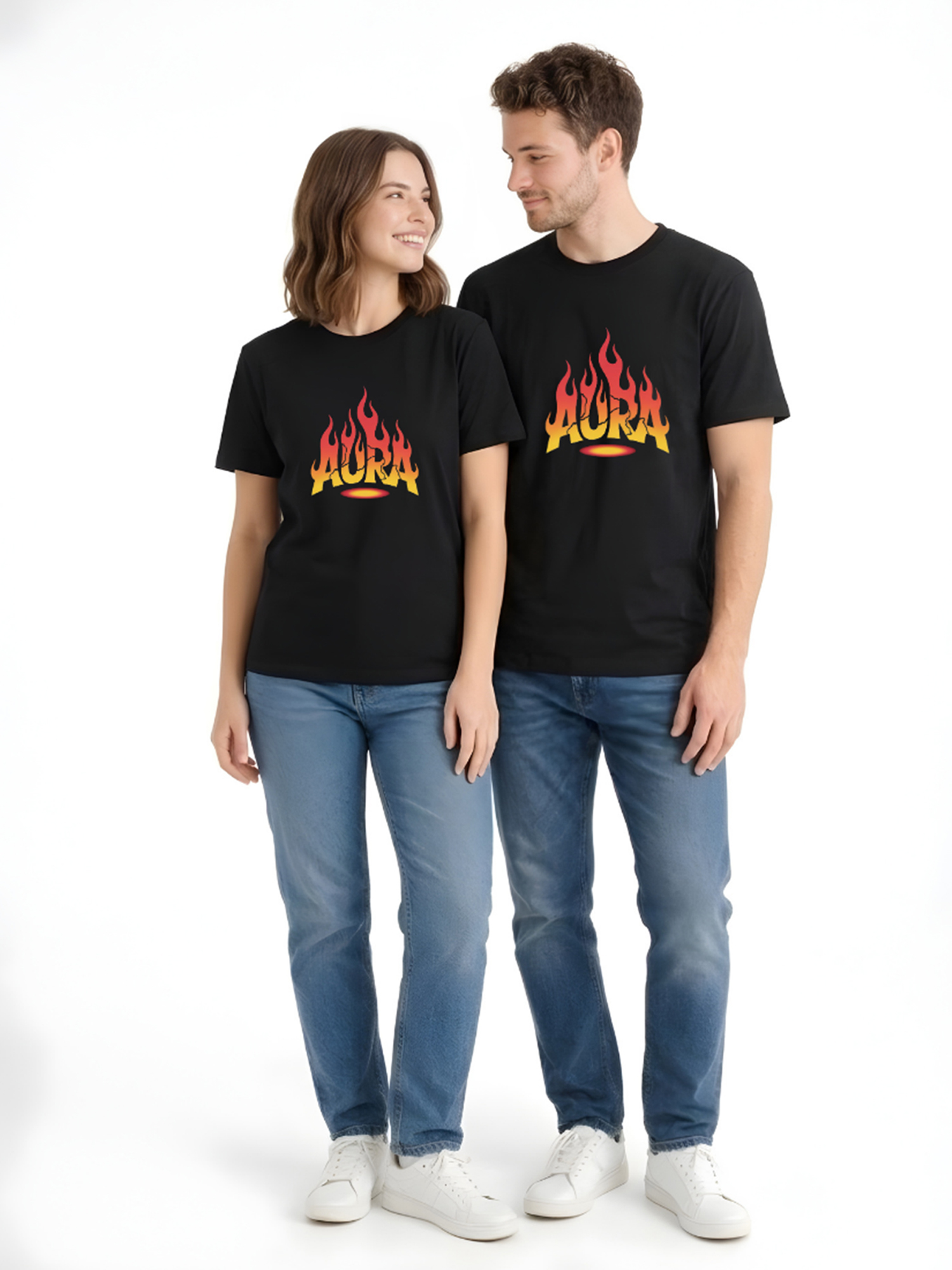 Regular Fit Black Cotton Graphic Tshirt UTR197