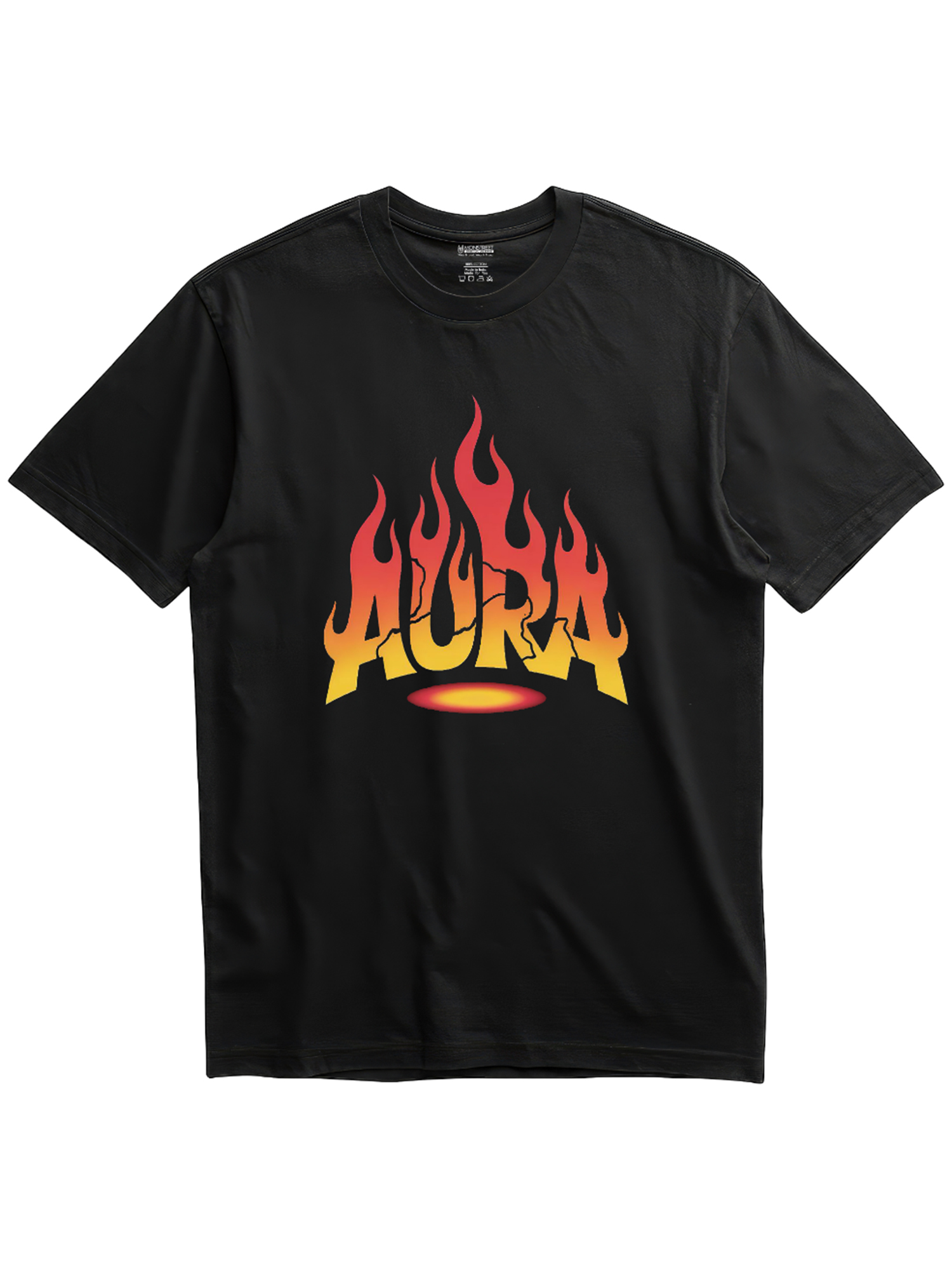 Regular Fit Black Cotton Graphic Tshirt UTR197 view 3