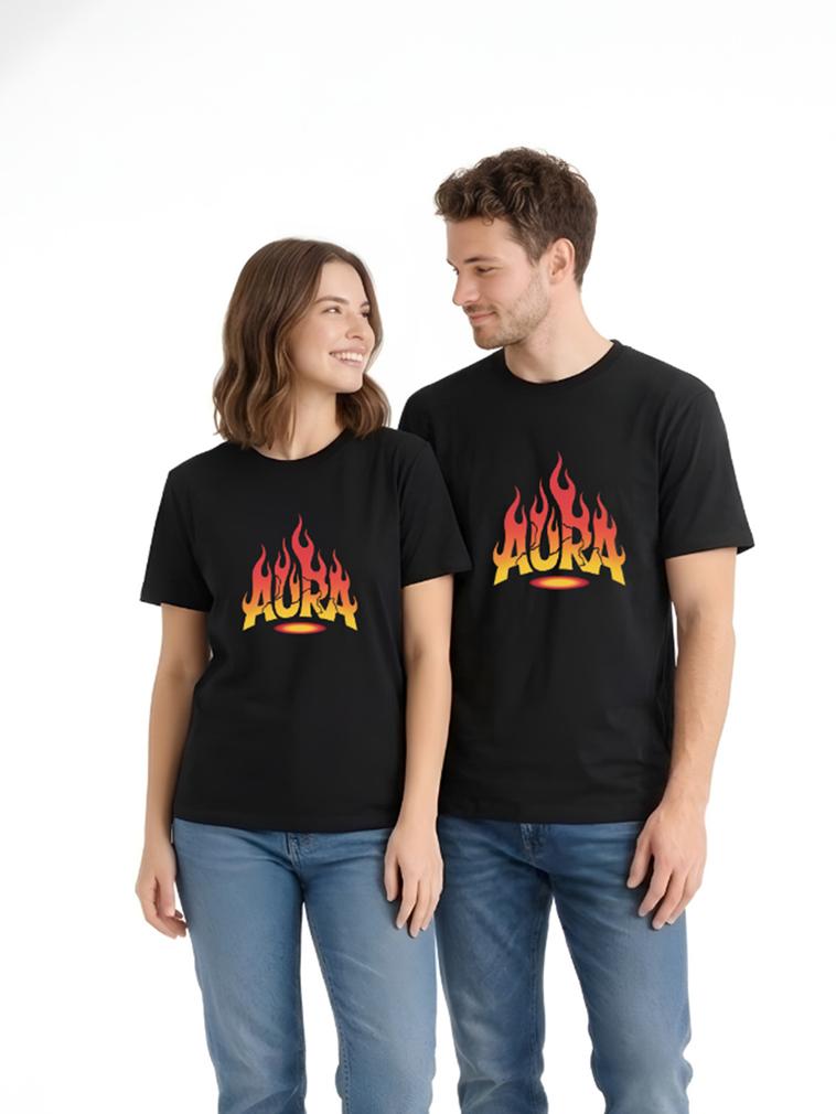 Regular Fit Black Cotton Graphic Tshirt UTR197 view 5