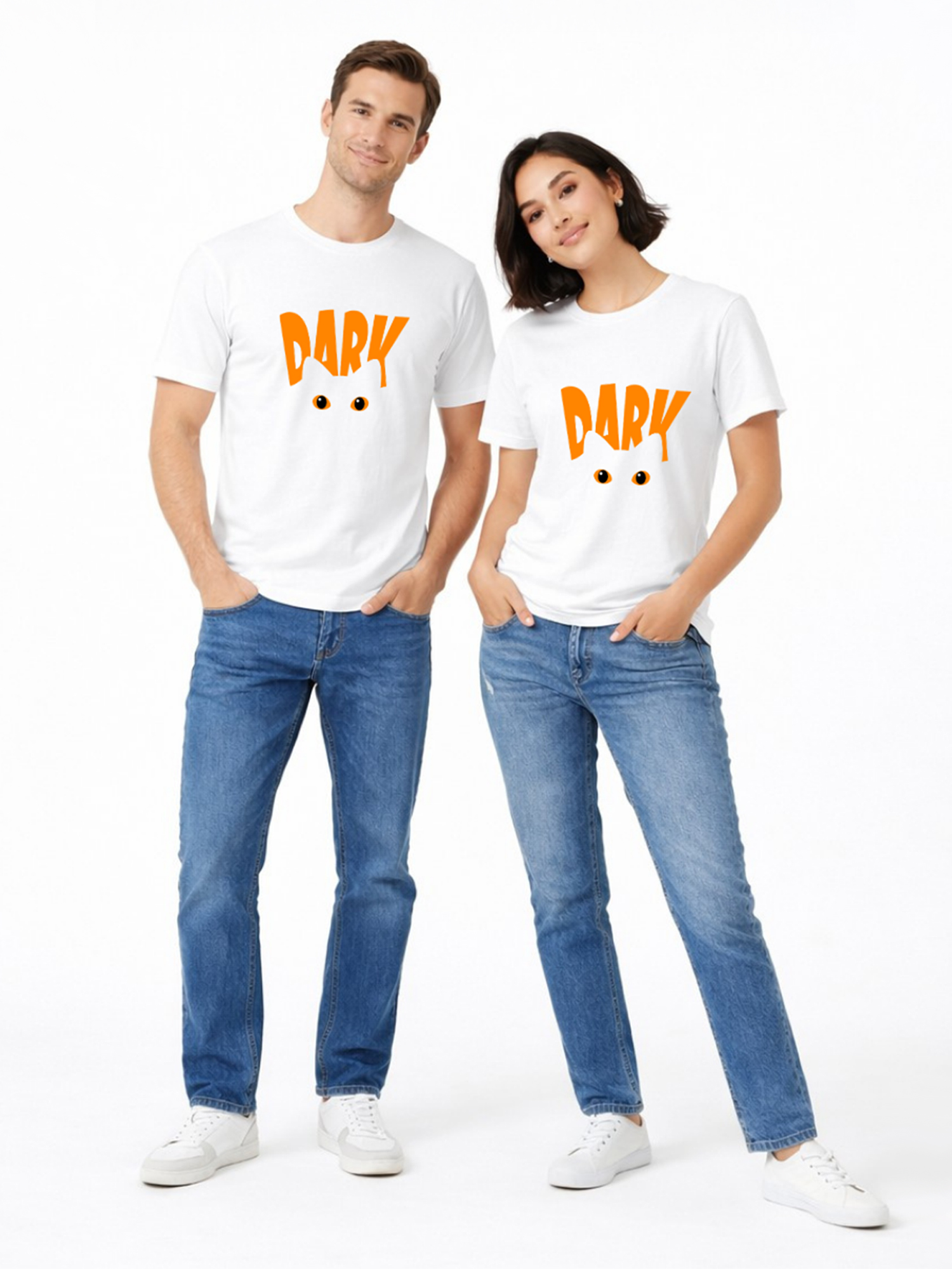 Regular Fit White Cotton Graphic Tshirt UTR198