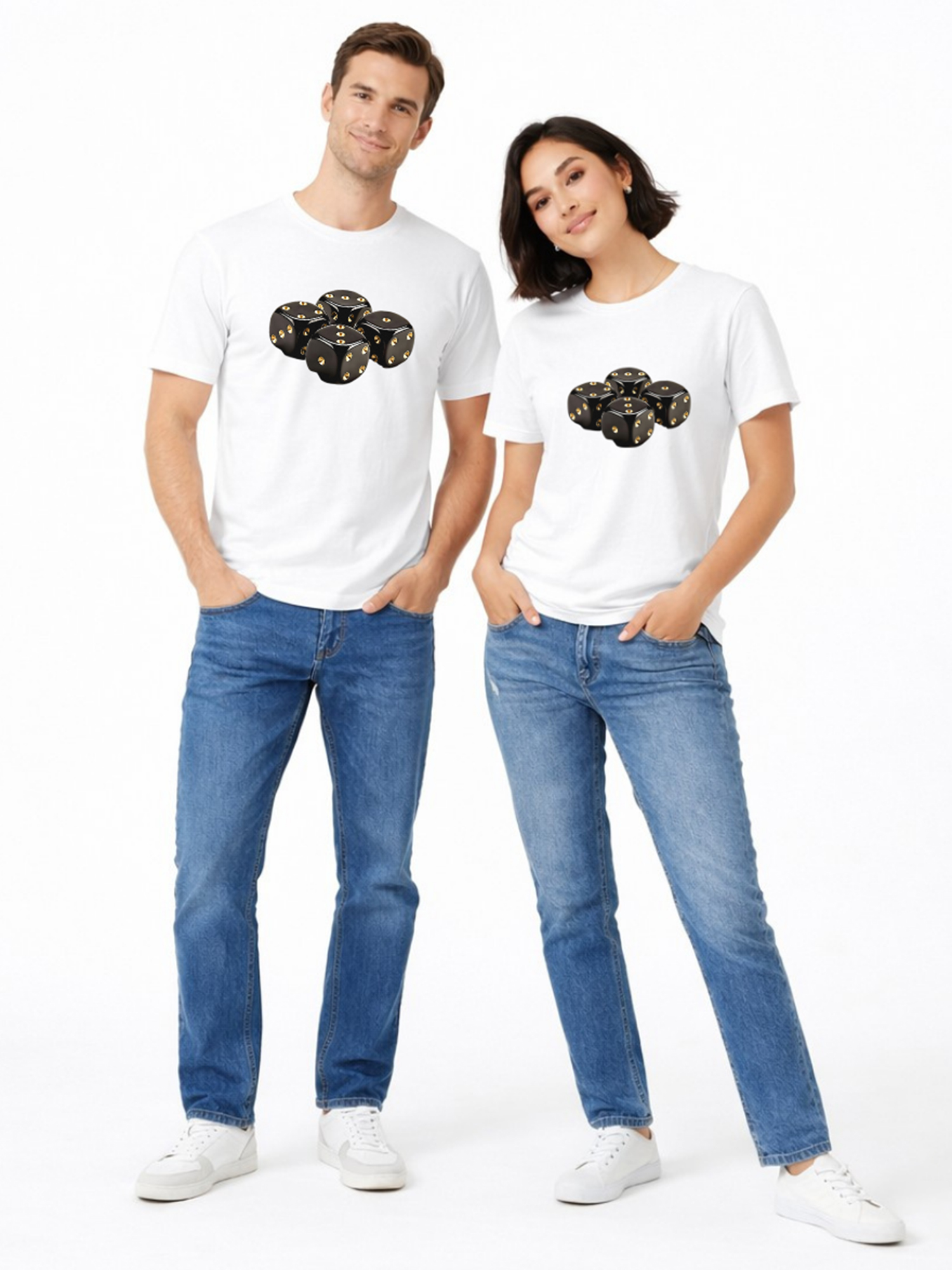 Regular Fit White Cotton Graphic Tshirt UTR166