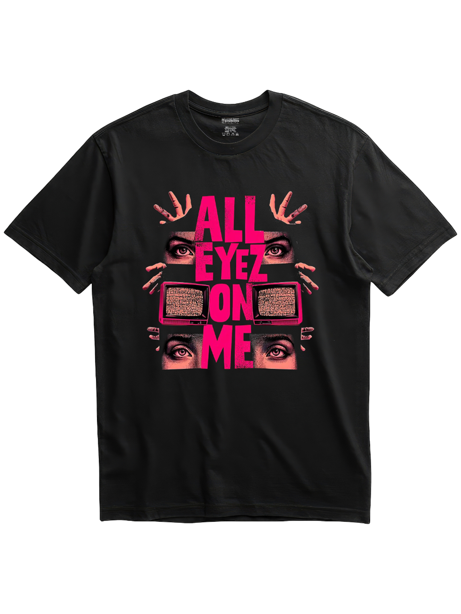 Regular Fit Black Cotton Graphic Tshirt UTR199 view 3
