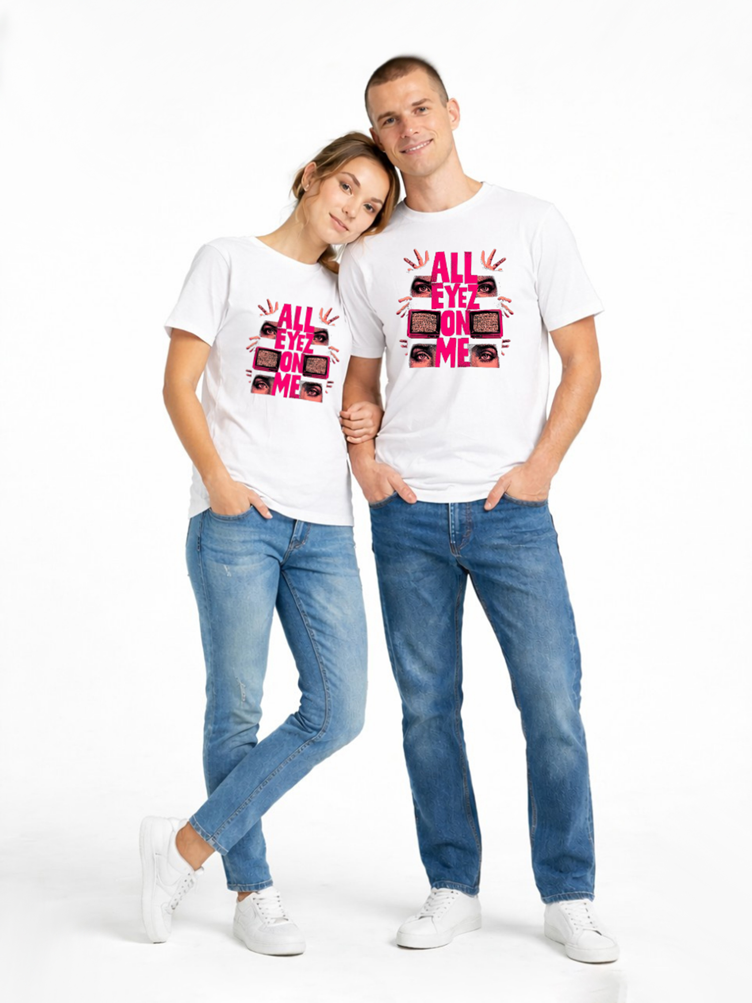 Regular Fit White Cotton Graphic Tshirt UTR199