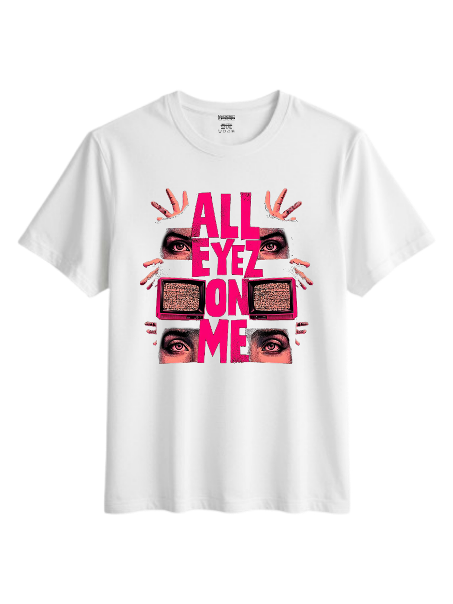Regular Fit White Cotton Graphic Tshirt UTR199 view 3