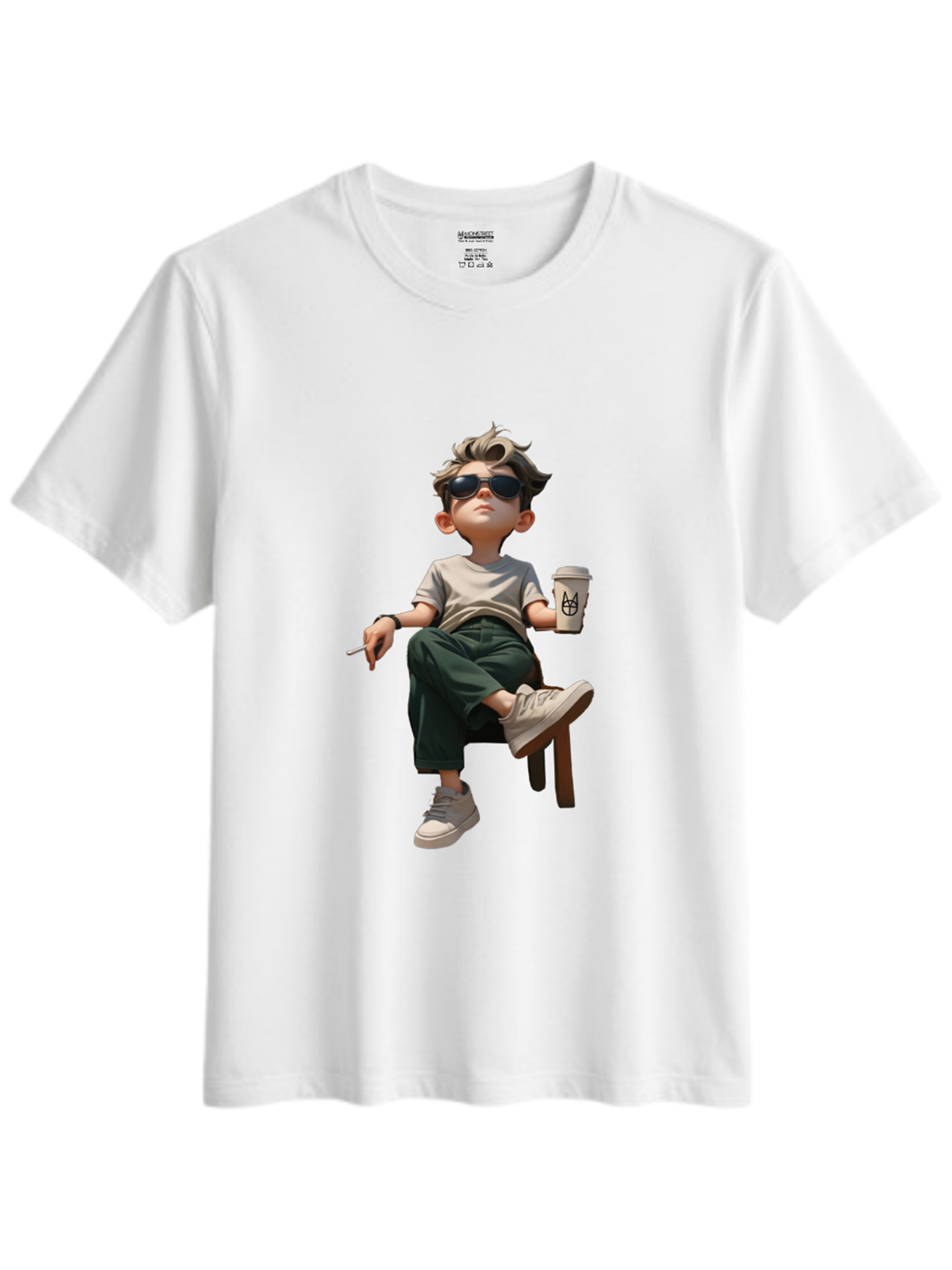 Regular Fit White Cotton Graphic Tshirt UTR204 view 3
